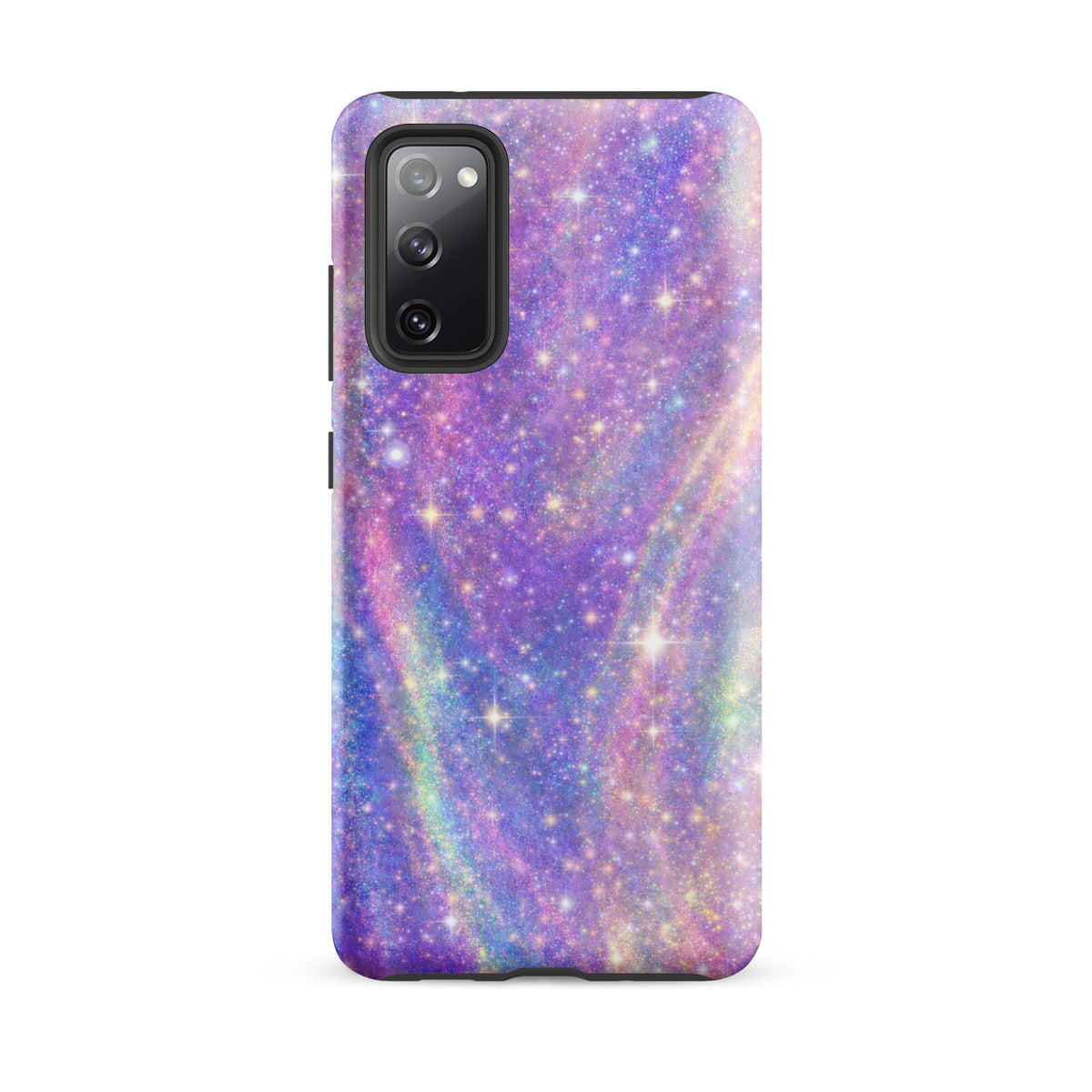 Phone Case for Samsung Galaxy - Cosmic Dream Swirl with pastel purples, pinks, and golden sparkles resembling a galaxy.