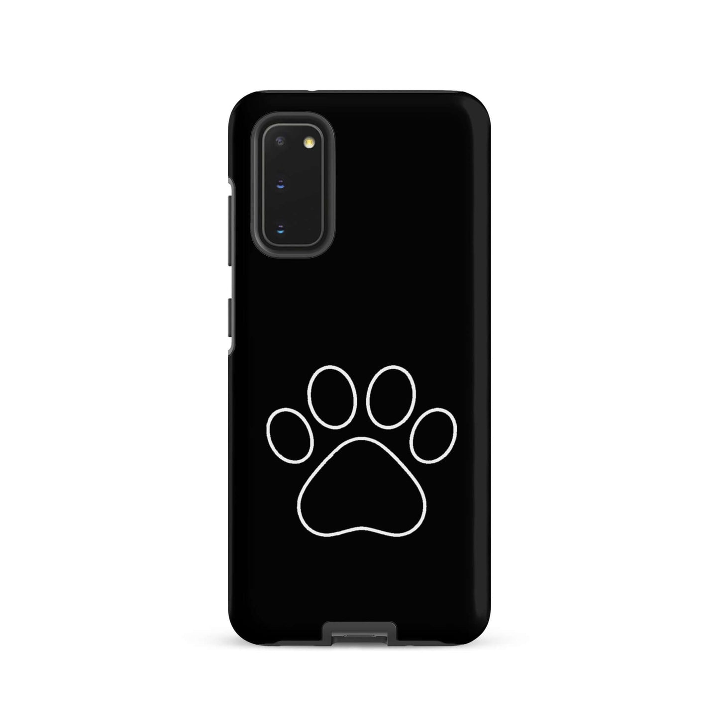 Phone Case for Samsung Galaxy featuring a minimalist white paw print design, perfect for pet lovers.