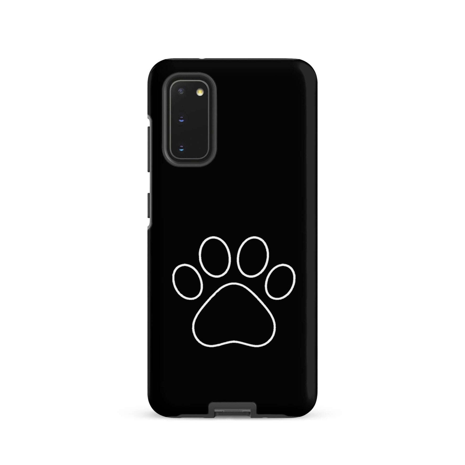 Phone Case for Samsung Galaxy featuring a minimalist white paw print design, perfect for pet lovers.