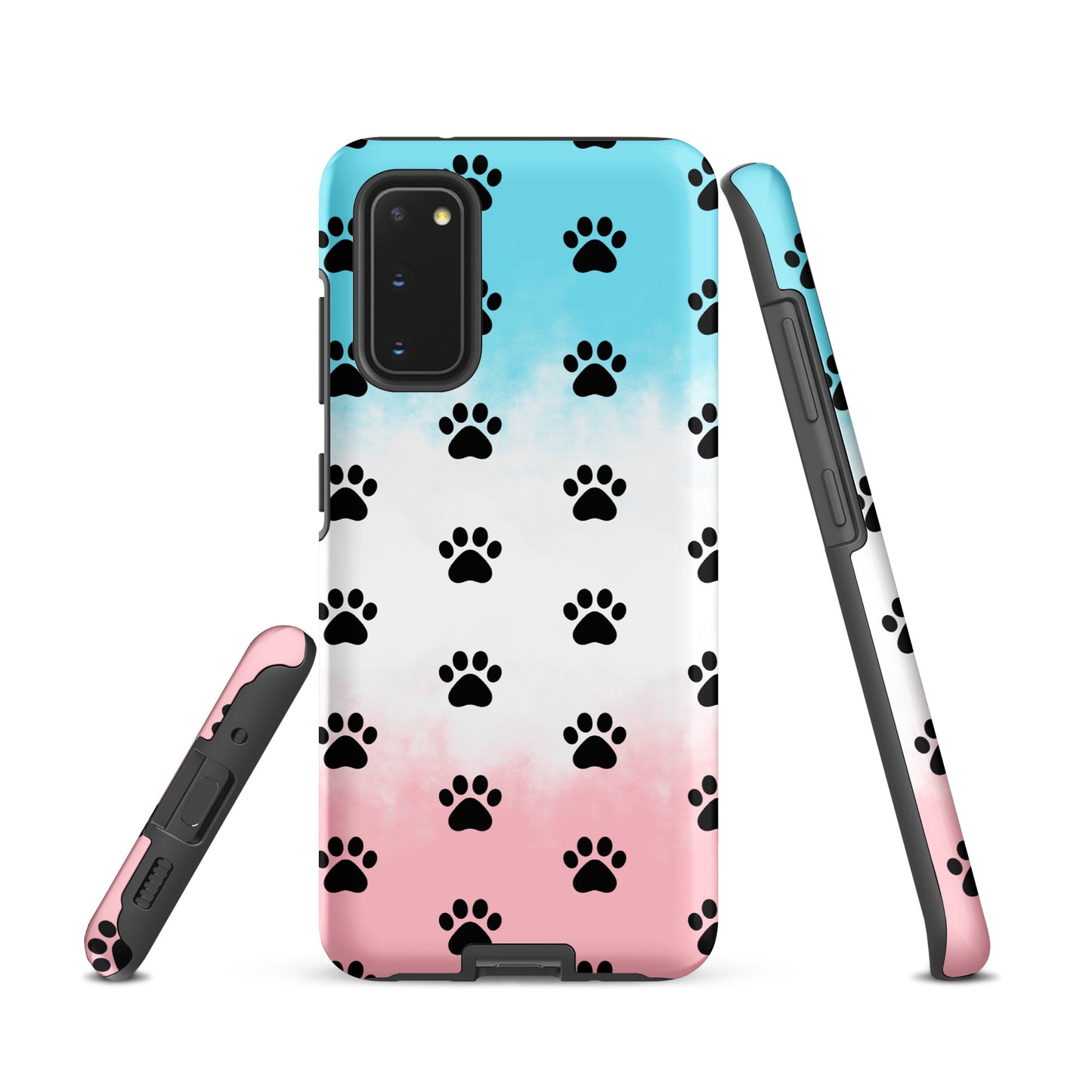 Phone Case for Samsung Galaxy with paw print pattern for pet lovers, showcasing a minimalist and playful design with transparent finish.
