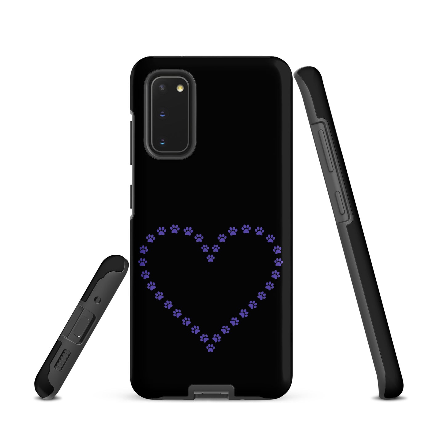 Phone Case for Samsung Galaxy with paw print heart design for pet lovers, featuring a durable and charming minimalist animal theme.