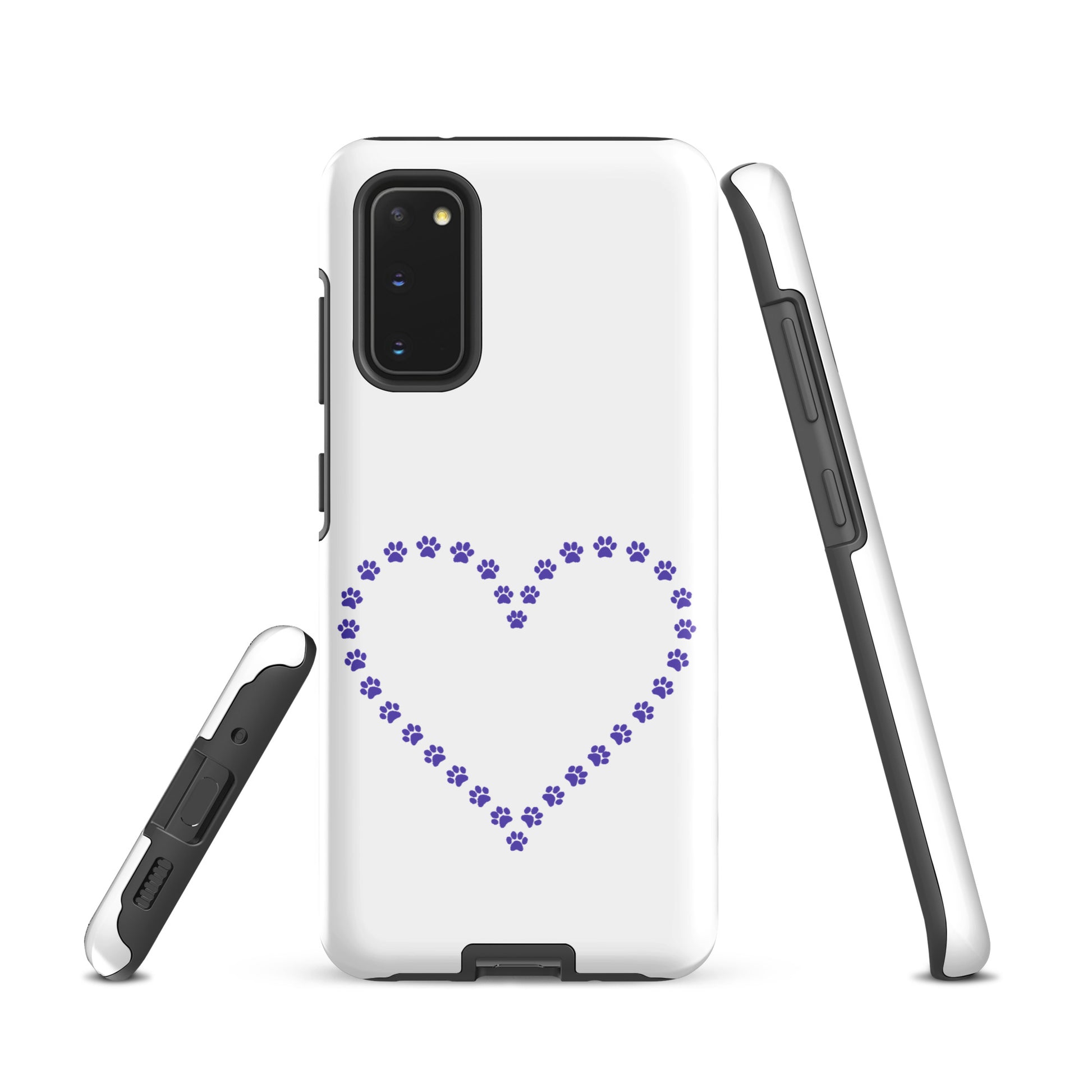 Phone Case for Samsung Galaxy with paw print heart design, featuring a protective style for pet lovers.
