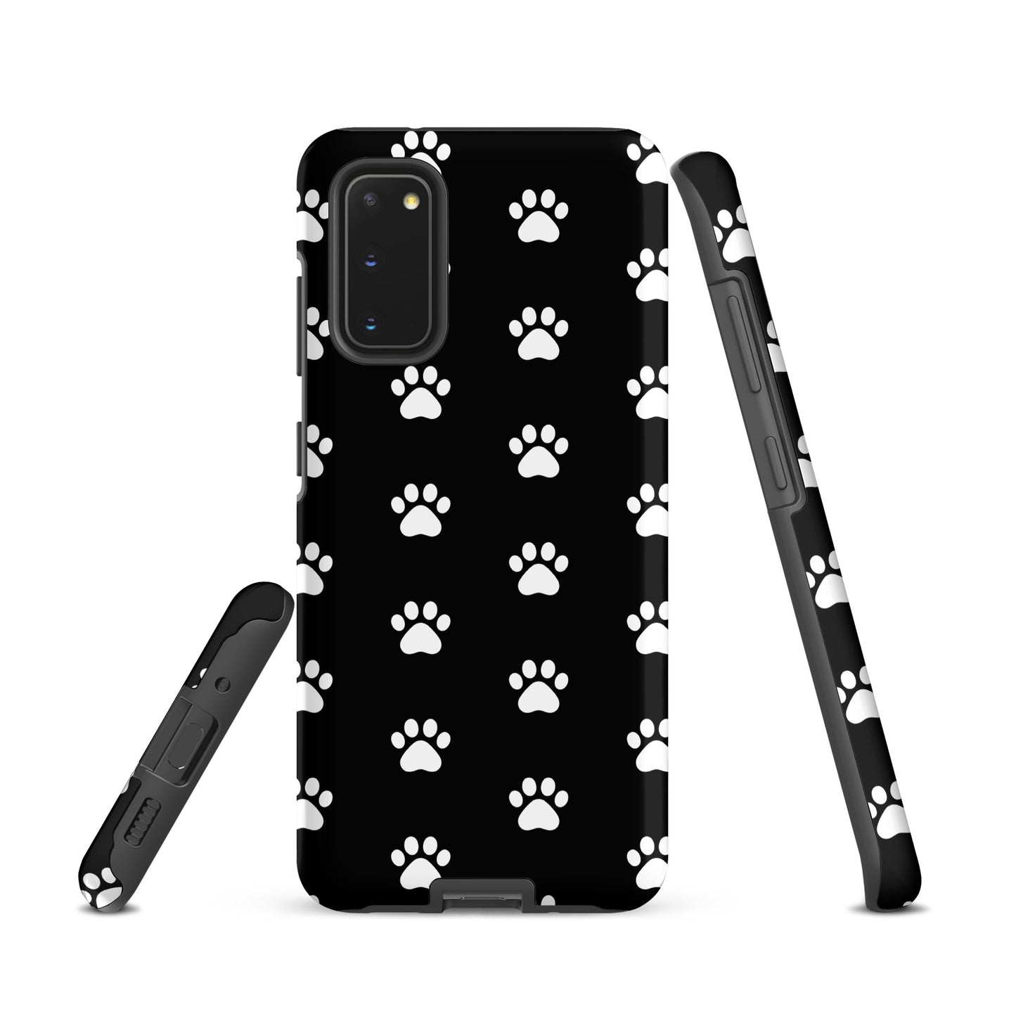 Phone Case for Samsung Galaxy with paw print pattern, designed for pet lovers, featuring minimalist paws for cats and dogs.