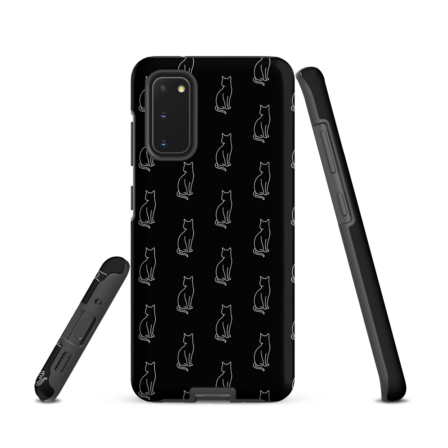 Phone Case for Samsung Galaxy with minimalist sitting cat pattern, perfect for feline fans seeking stylish and protective phone accessories.