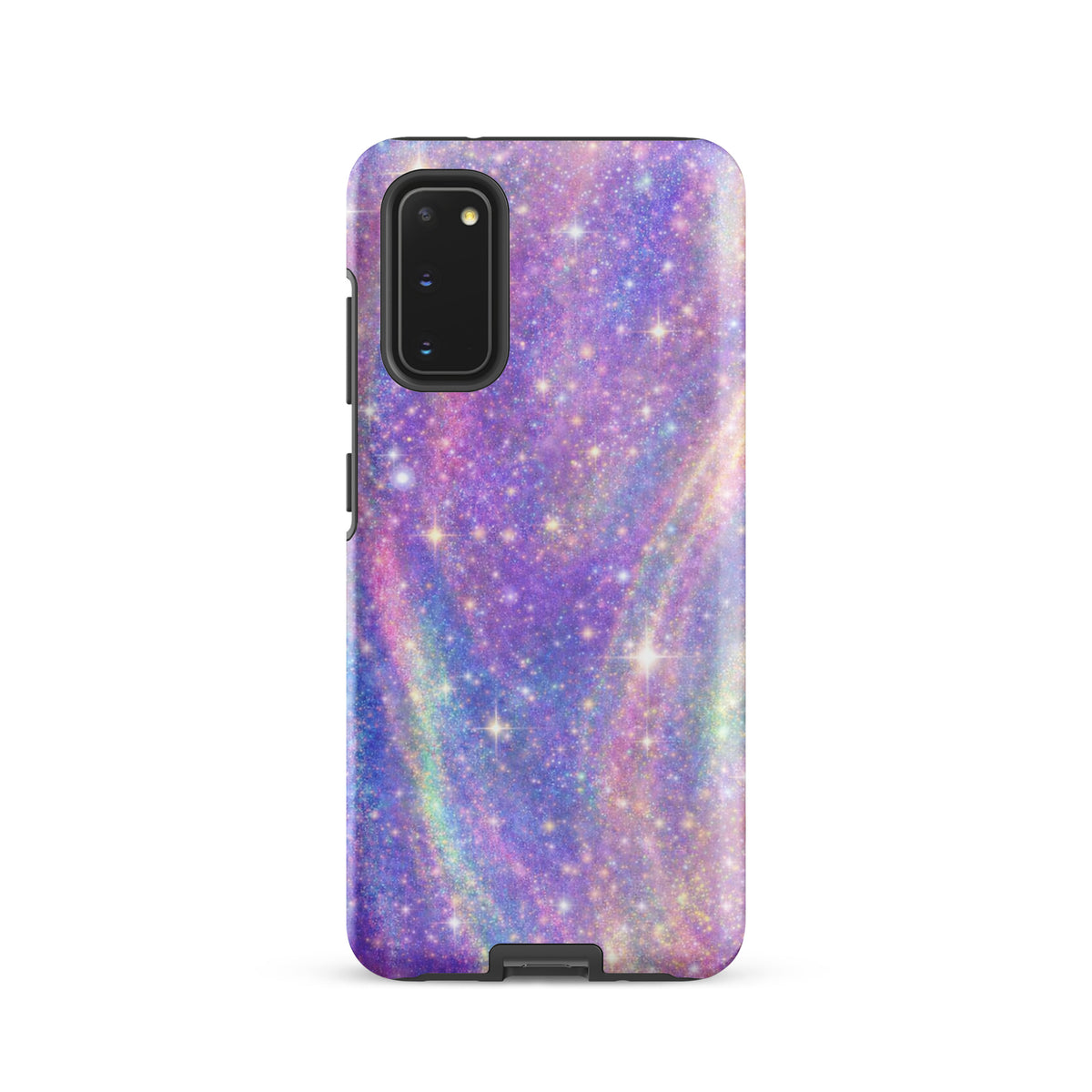 Phone Case for Samsung Galaxy with cosmic dream swirl design in pastel purples, pinks, blues, and gold sparkles.