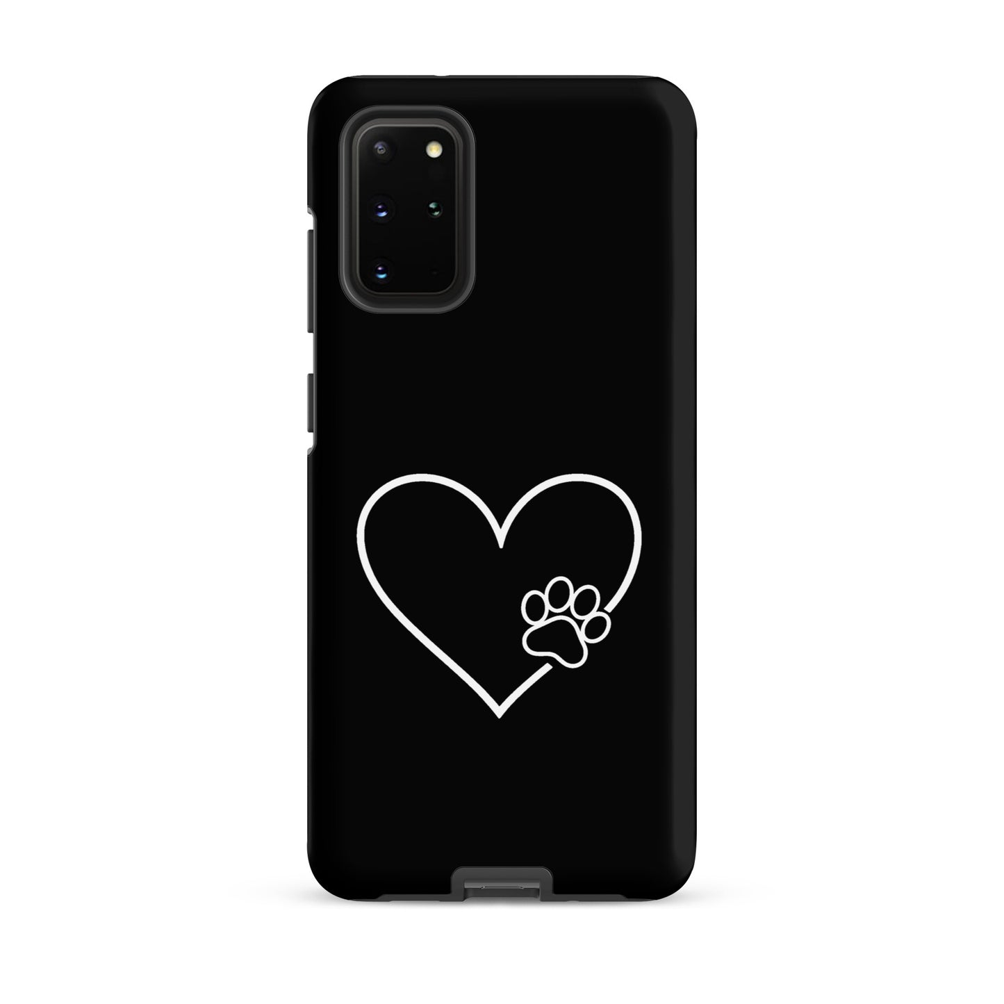 Phone Case for Samsung Galaxy with white heart and paw print design, expressing pet love with style and protection.