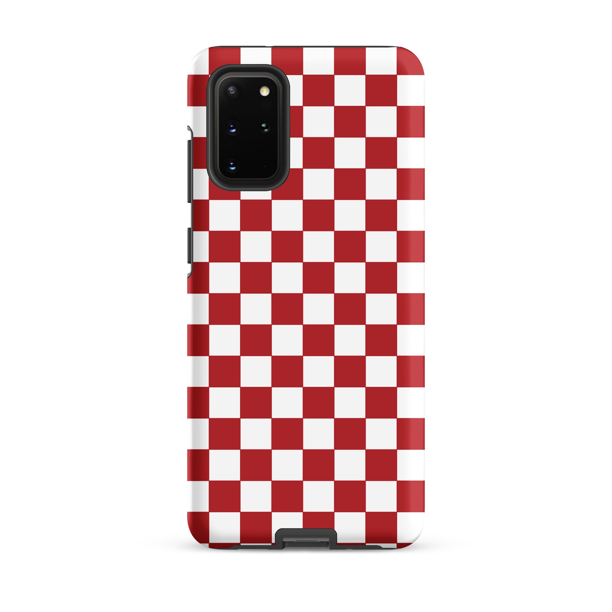 Phone Case for Samsung Galaxy in crimson red checkered design, bold and playful accessory for everyday style.