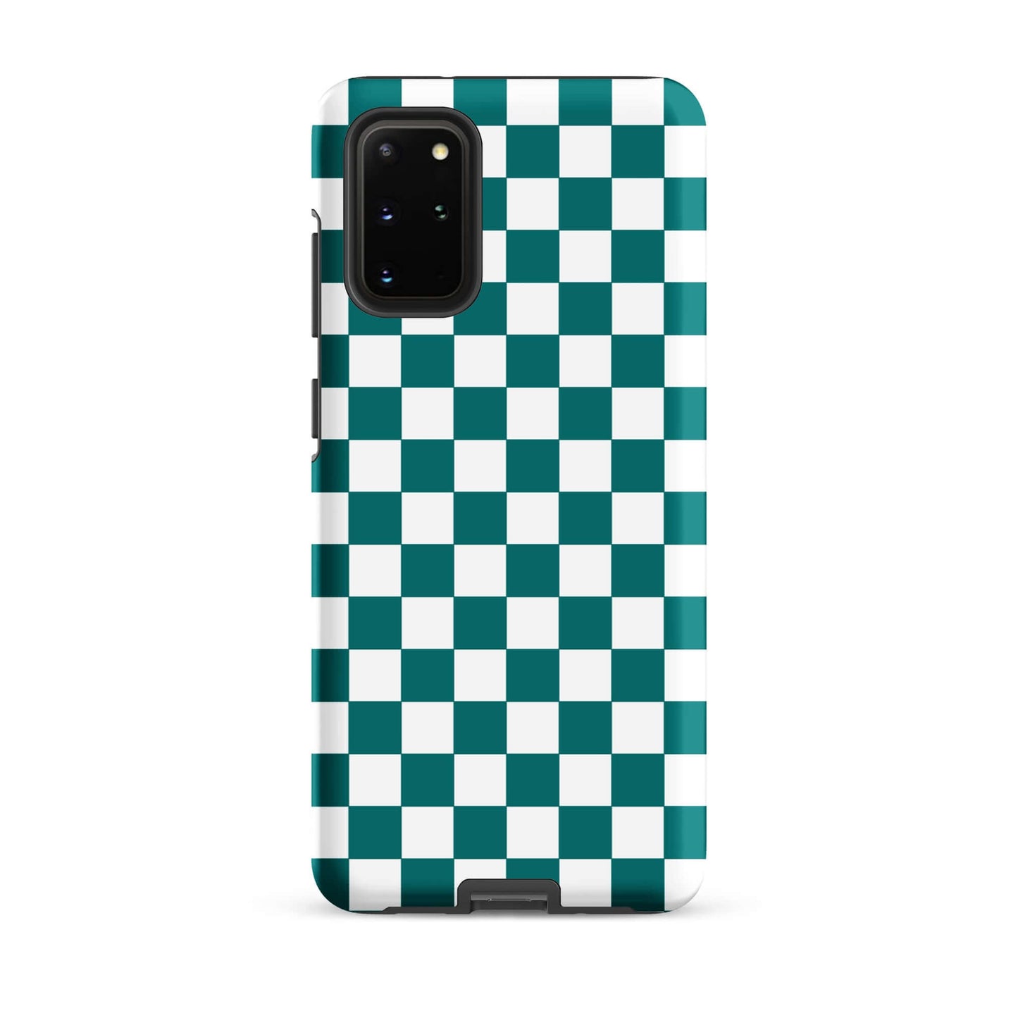 Phone Case for Samsung Galaxy featuring teal and white checkered design, adding a playful and stylish touch to your device.