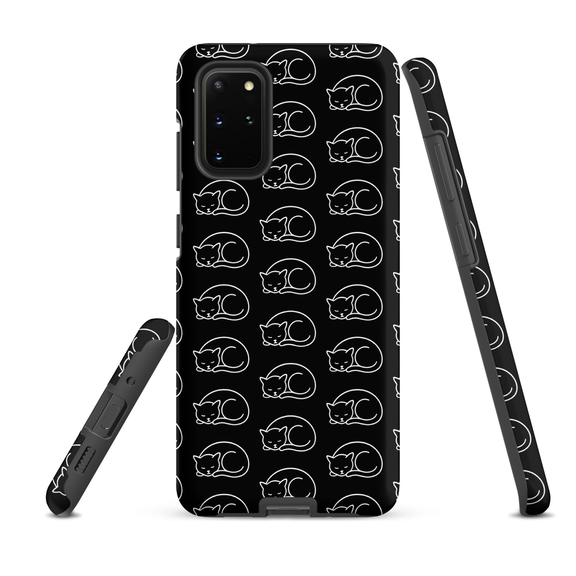 Phone Case for Samsung Galaxy with curled-up cat pattern, perfect for feline fans and offering device protection and style.