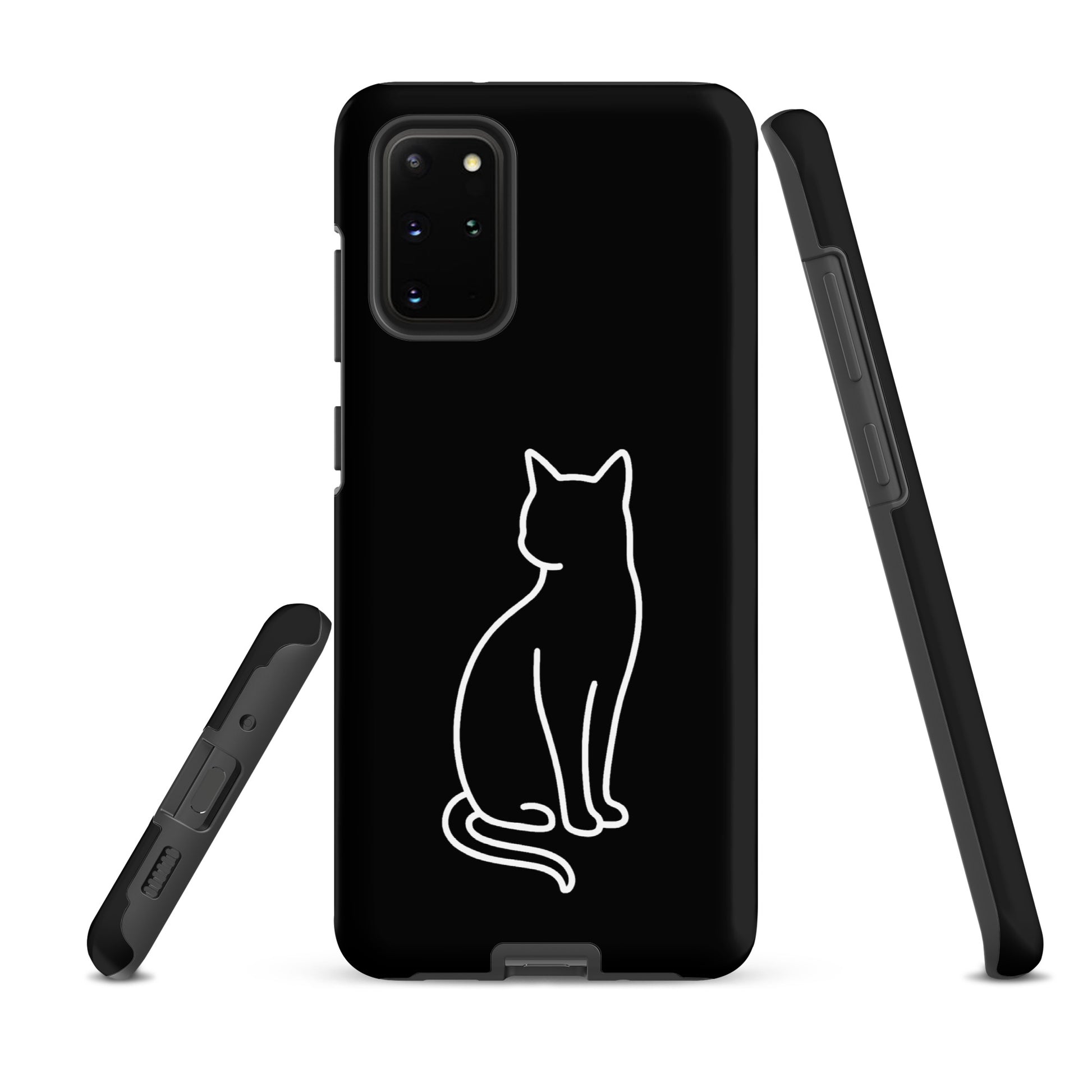 Phone Case for Samsung Galaxy featuring a sleek cat design, perfect for modern pet lovers seeking style and protection.