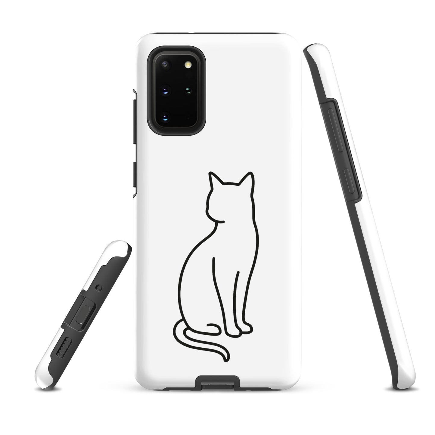 Phone Case for Samsung Galaxy with sitting cat design, stylish protection for pet lovers.