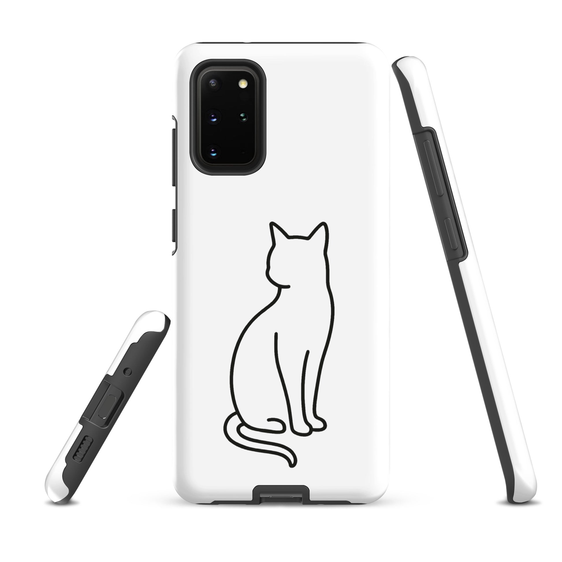 Phone Case for Samsung Galaxy with sitting cat design, stylish protection for pet lovers.