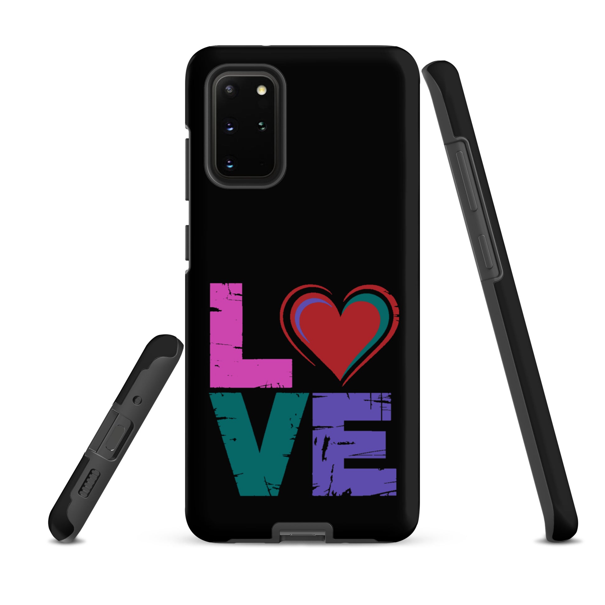Phone Case Love Dual Layer for Samsung Galaxy with love design and heart icon showcasing tough protection and style.
