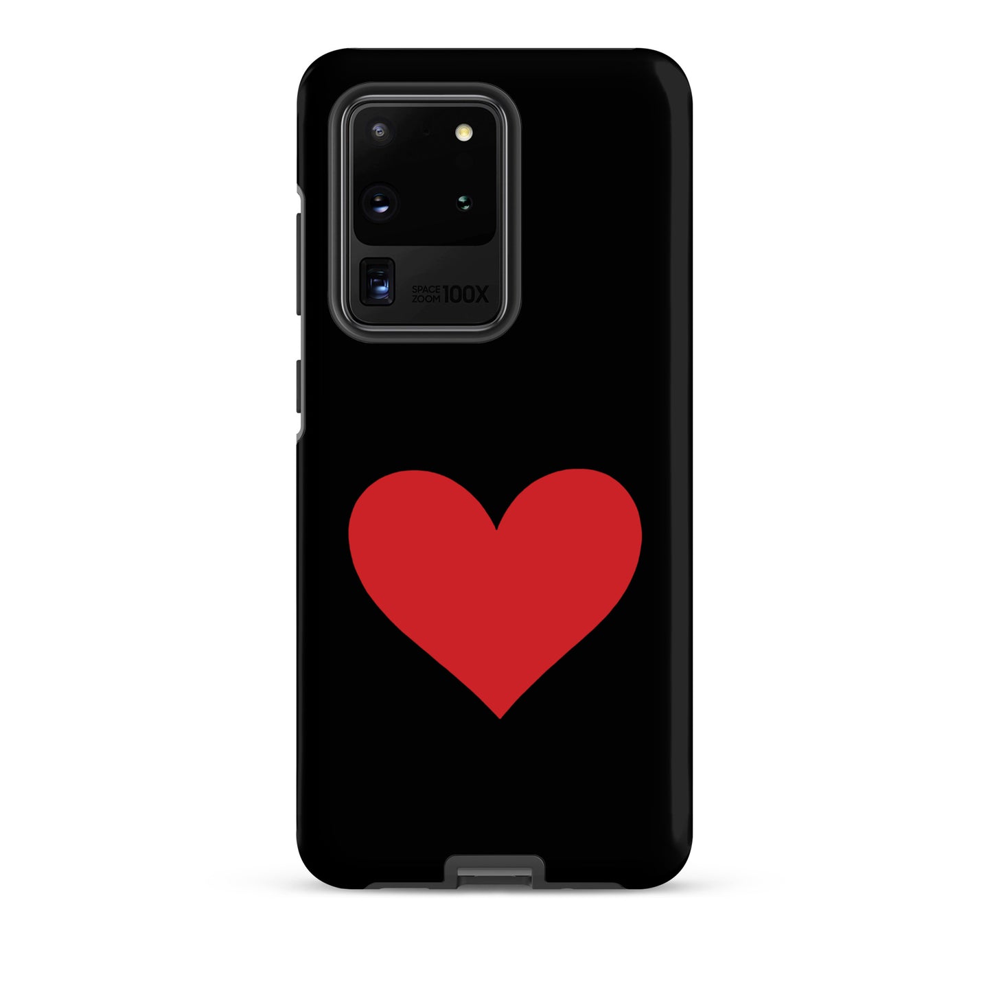 Phone Case for Samsung Galaxy with vibrant heart design on a black background