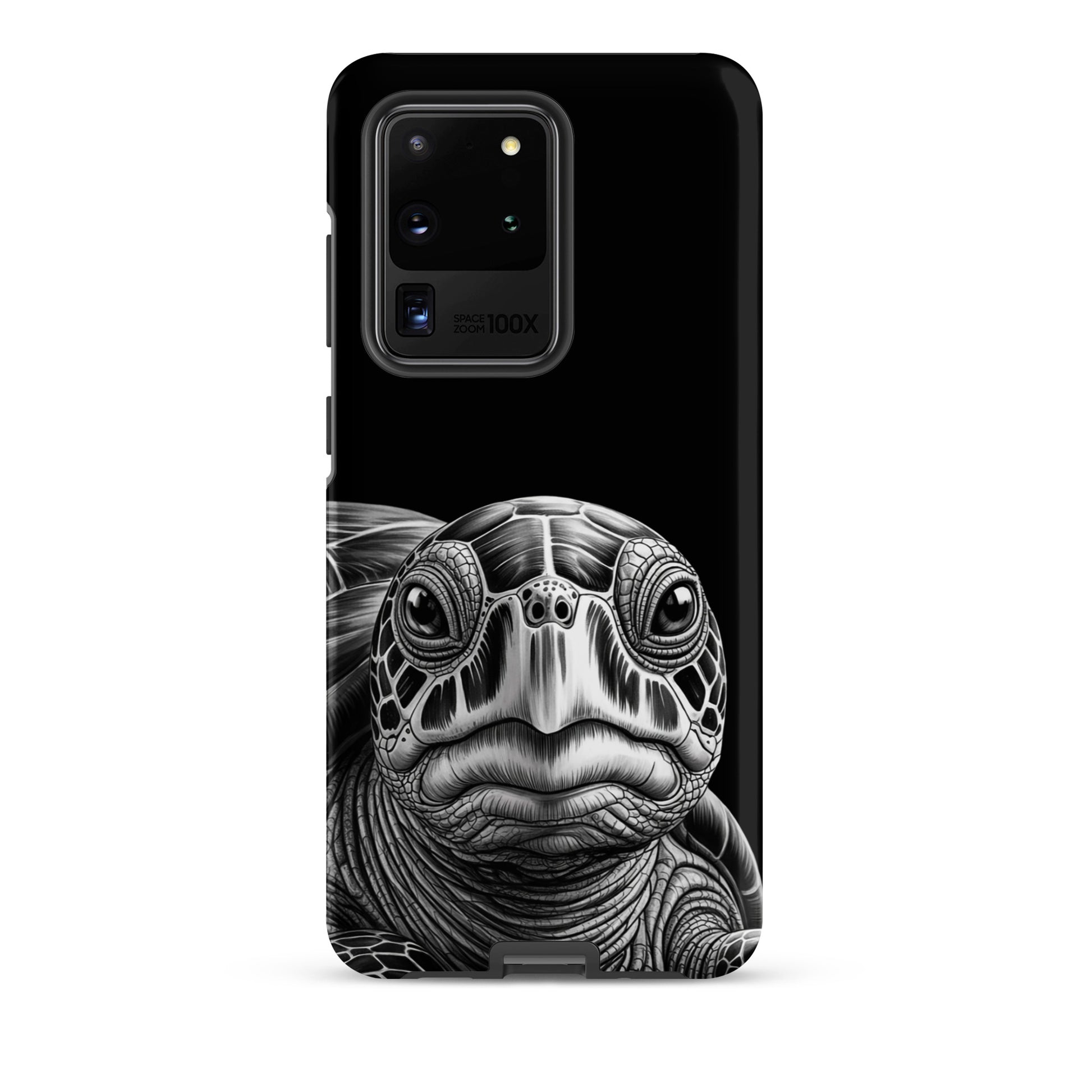 Phone Case for Samsung Galaxy with ancient sea turtle design in black and white