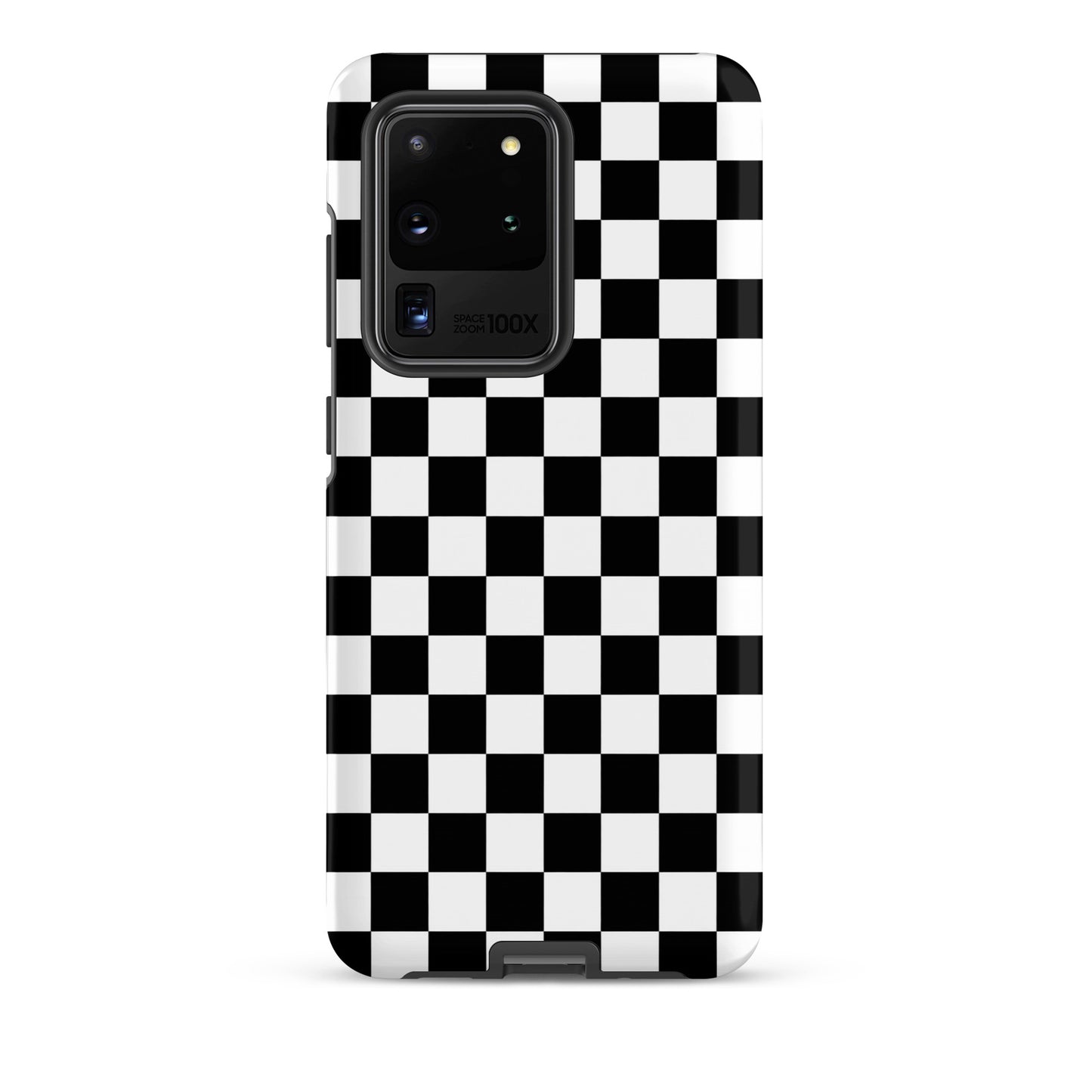 Phone Case for Samsung Galaxy with bold checkered pattern, fun and fearless design, enhances phone style, protective tough case