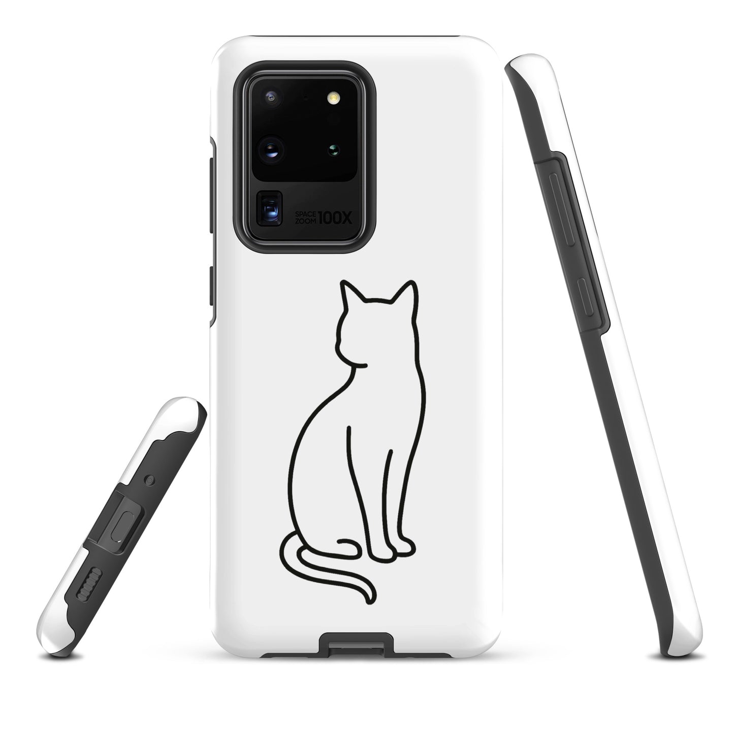 Phone Case for Samsung Galaxy with sitting cat design, sleek and modern protection for pet lovers.