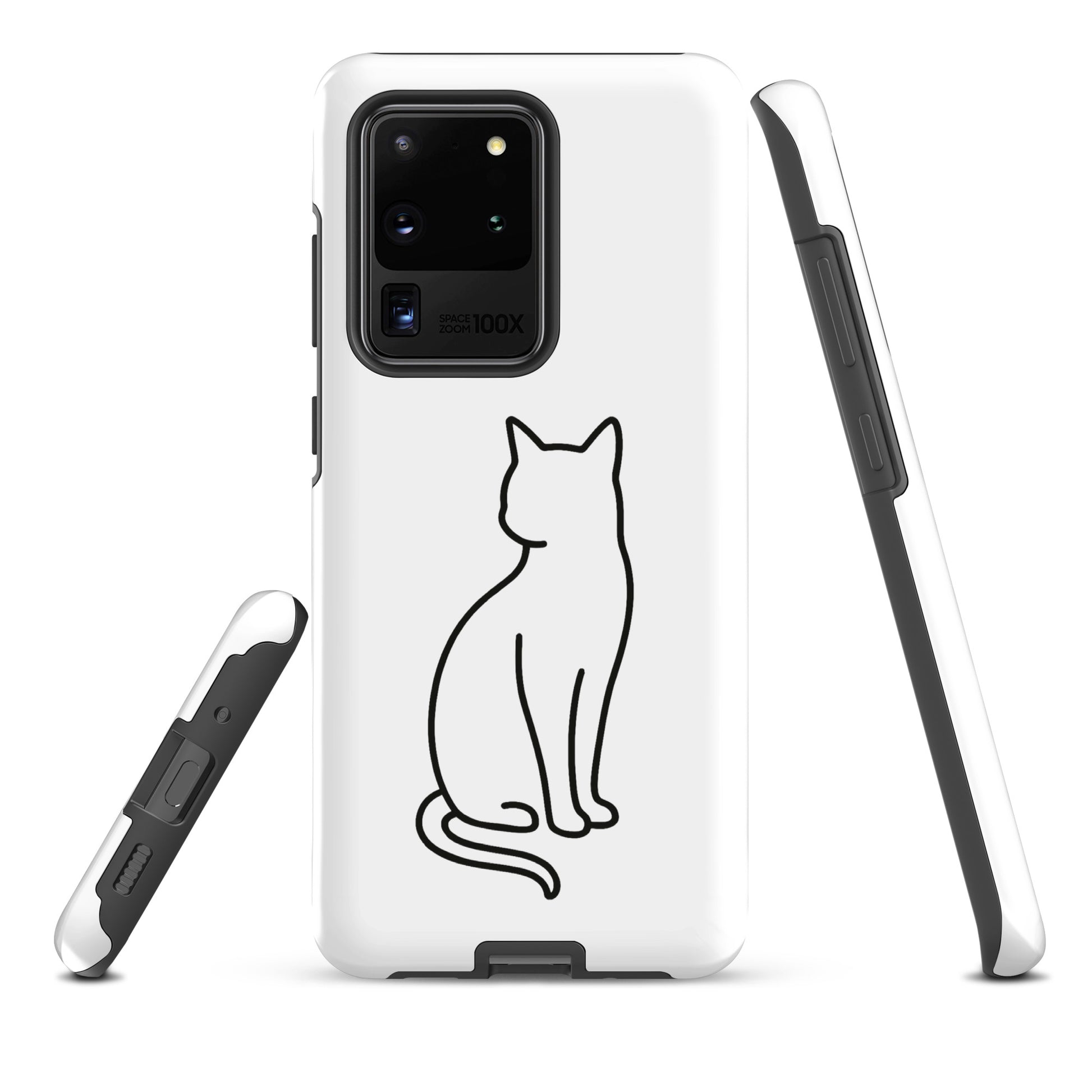 Phone Case for Samsung Galaxy with sitting cat design, sleek and modern protection for pet lovers.