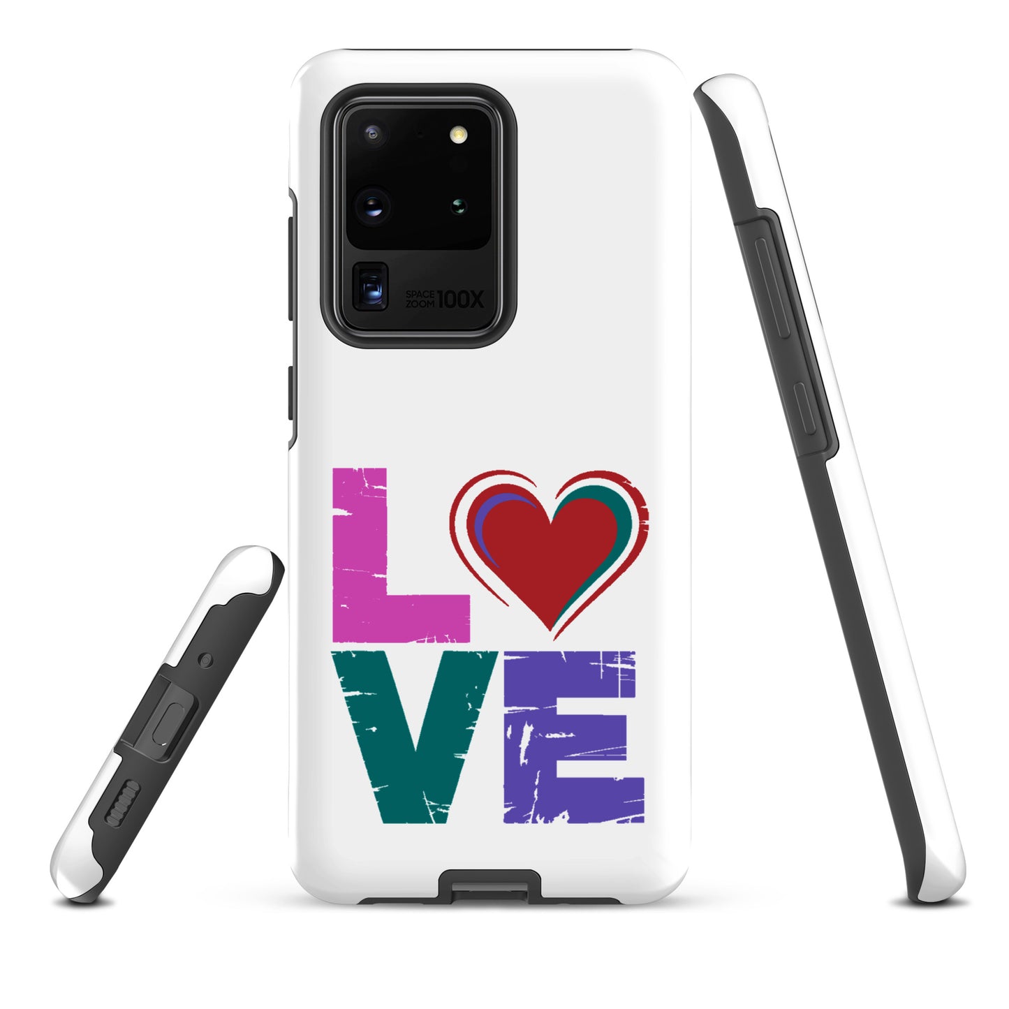 Phone Case Love Dual Layer for Samsung Galaxy with heart design