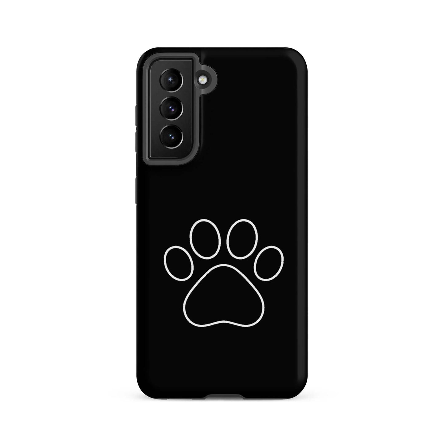 Phone Case for Samsung Galaxy featuring a minimalist white paw print design for pet lovers.