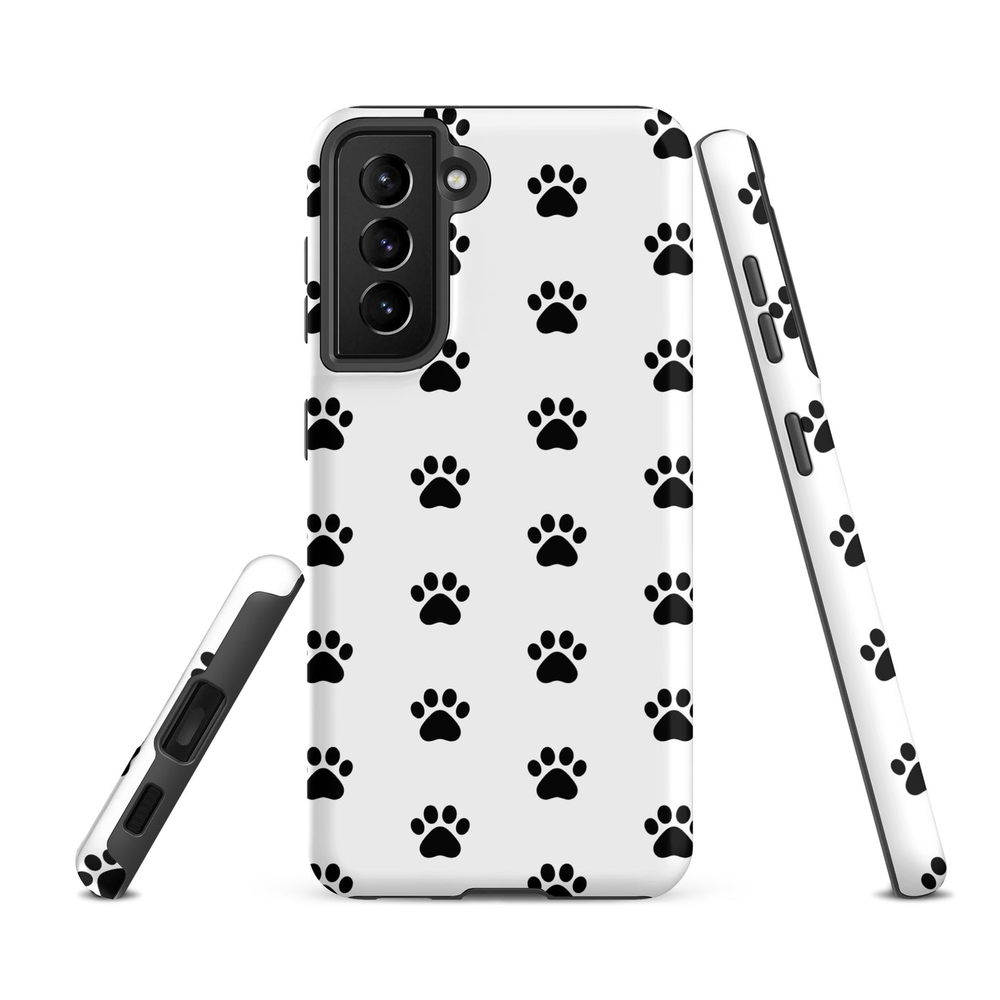 Phone Case for Samsung Galaxy with stylish paw print design for pet lovers, featuring minimalist cat and dog paws on a modern case.