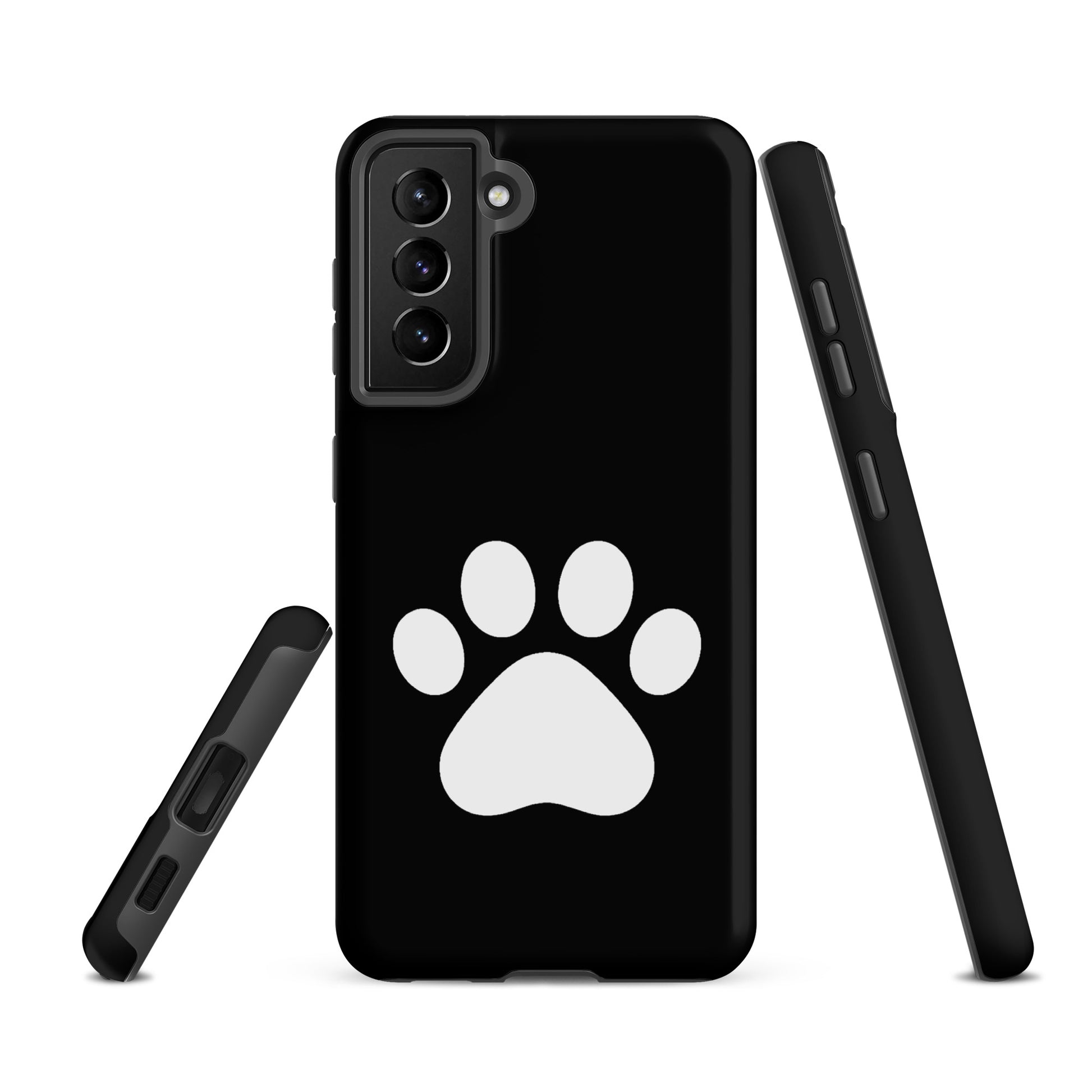 Phone Case for Samsung Galaxy with minimalist paw print design for pet lovers, featuring durable protection and modern style.