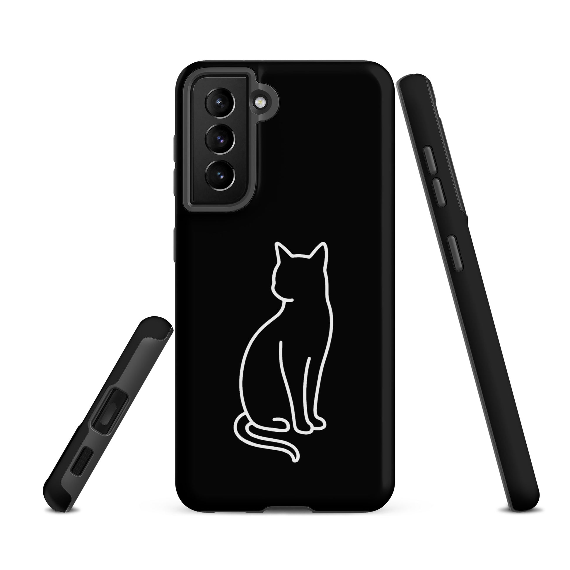 Phone Case for Samsung Galaxy with sitting cat design for modern pet lovers