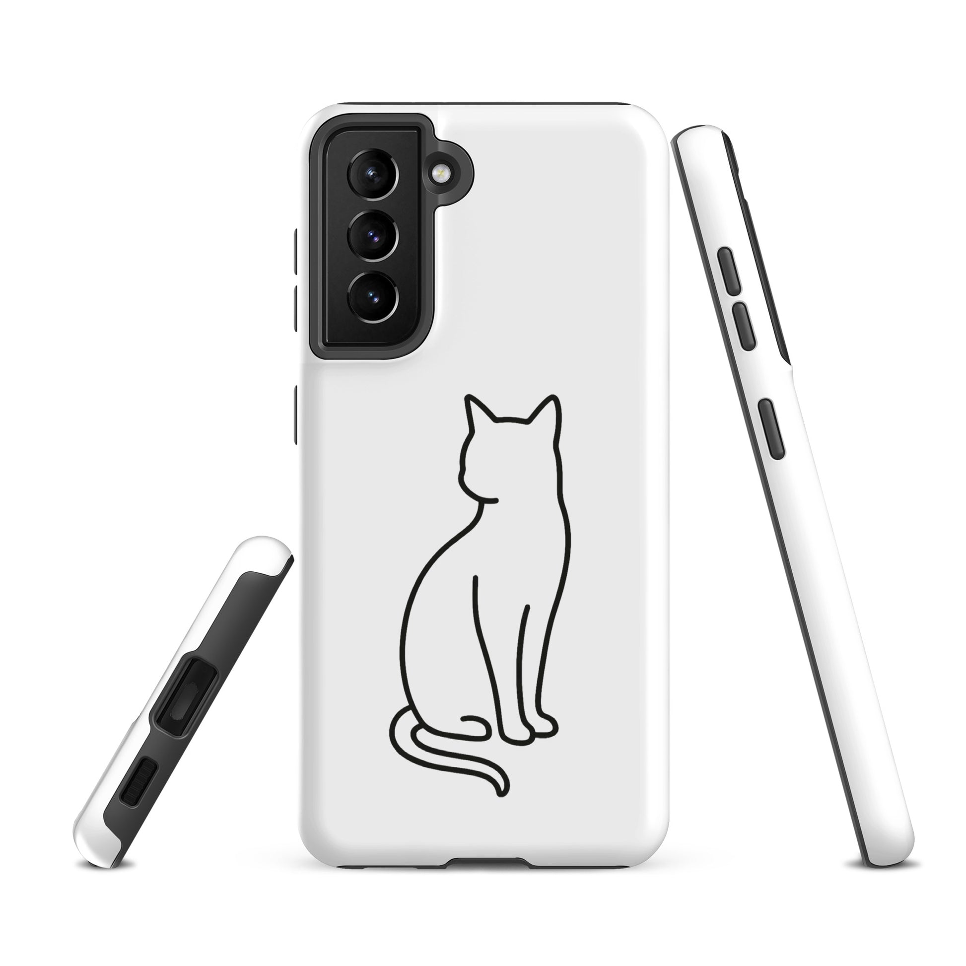 Phone Case for Samsung Galaxy featuring minimalist cat design for modern pet lovers