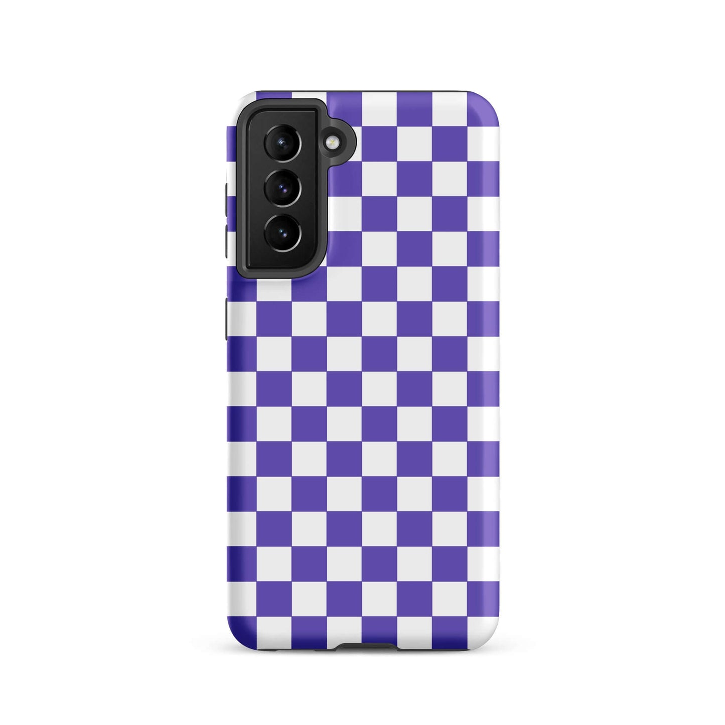 Purple and white checkered Phone Case for Samsung Galaxy with bold pattern for stylish look