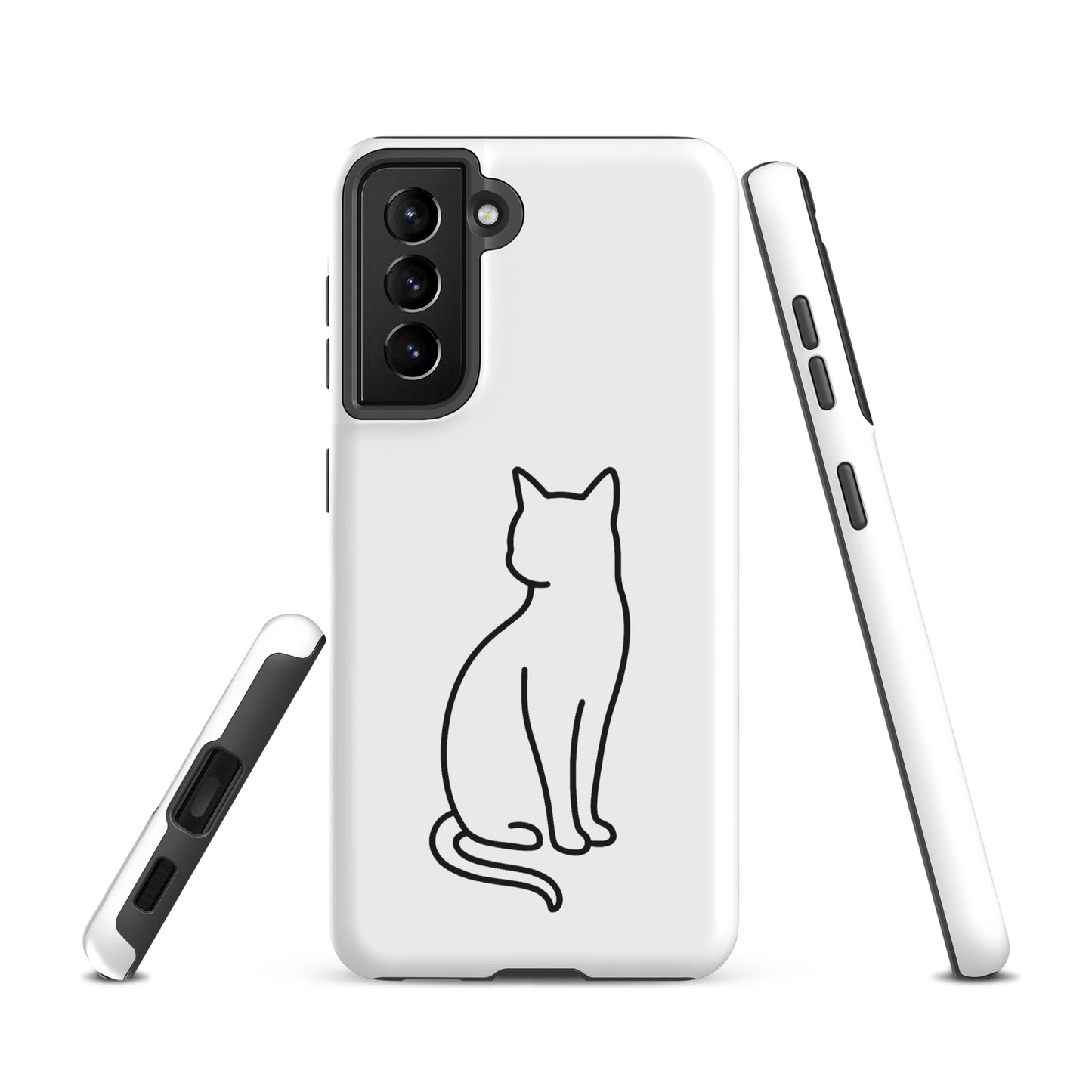 Phone Case for Samsung Galaxy with sitting cat design for stylish pet lovers.