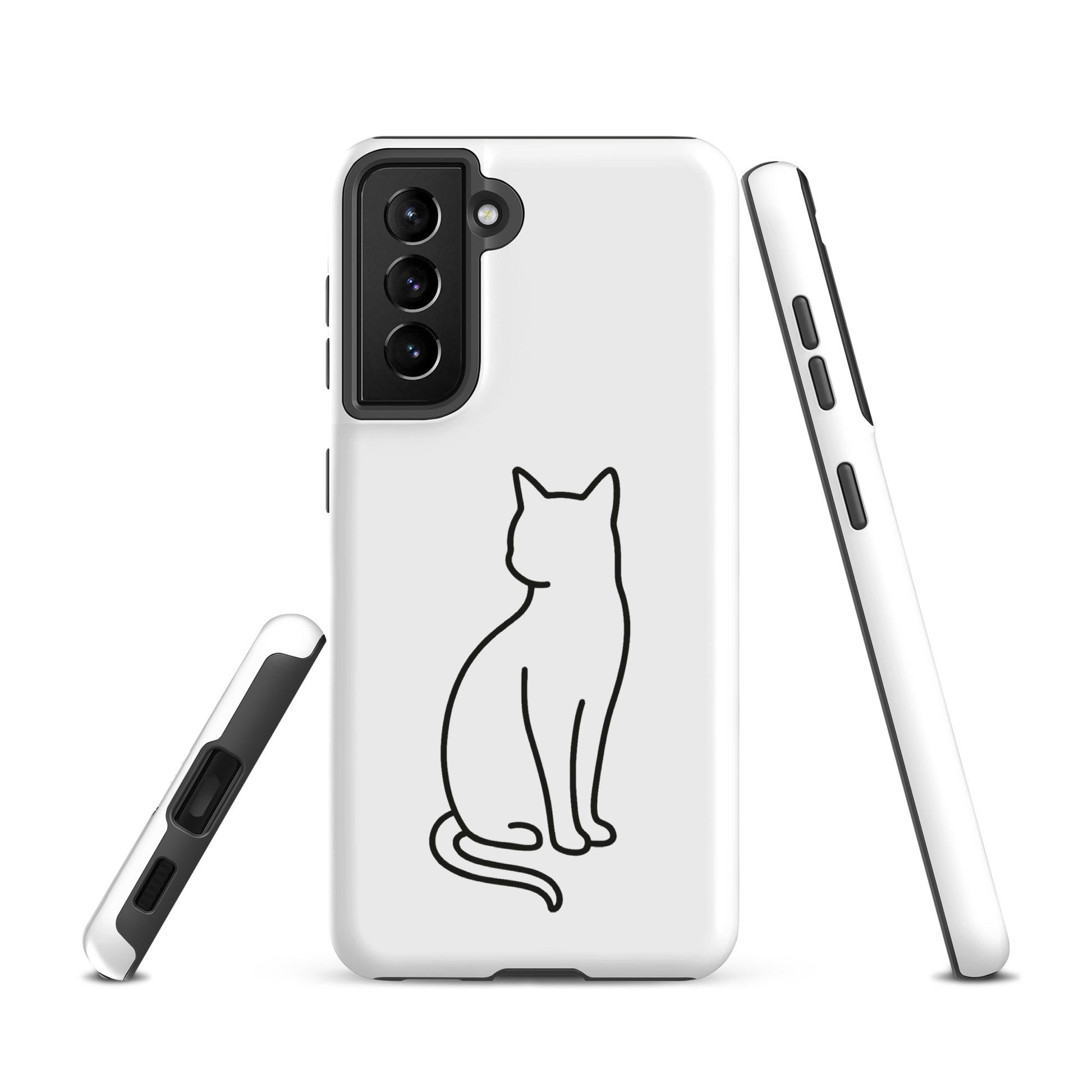Phone Case for Samsung Galaxy with sitting cat design for stylish pet lovers.