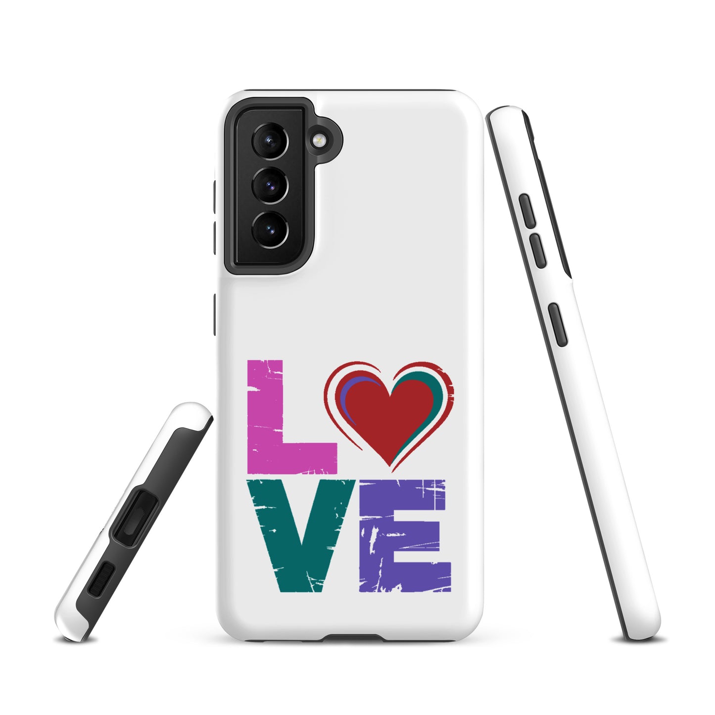 Phone Case Love Dual Layer for Samsung Galaxy with heart design