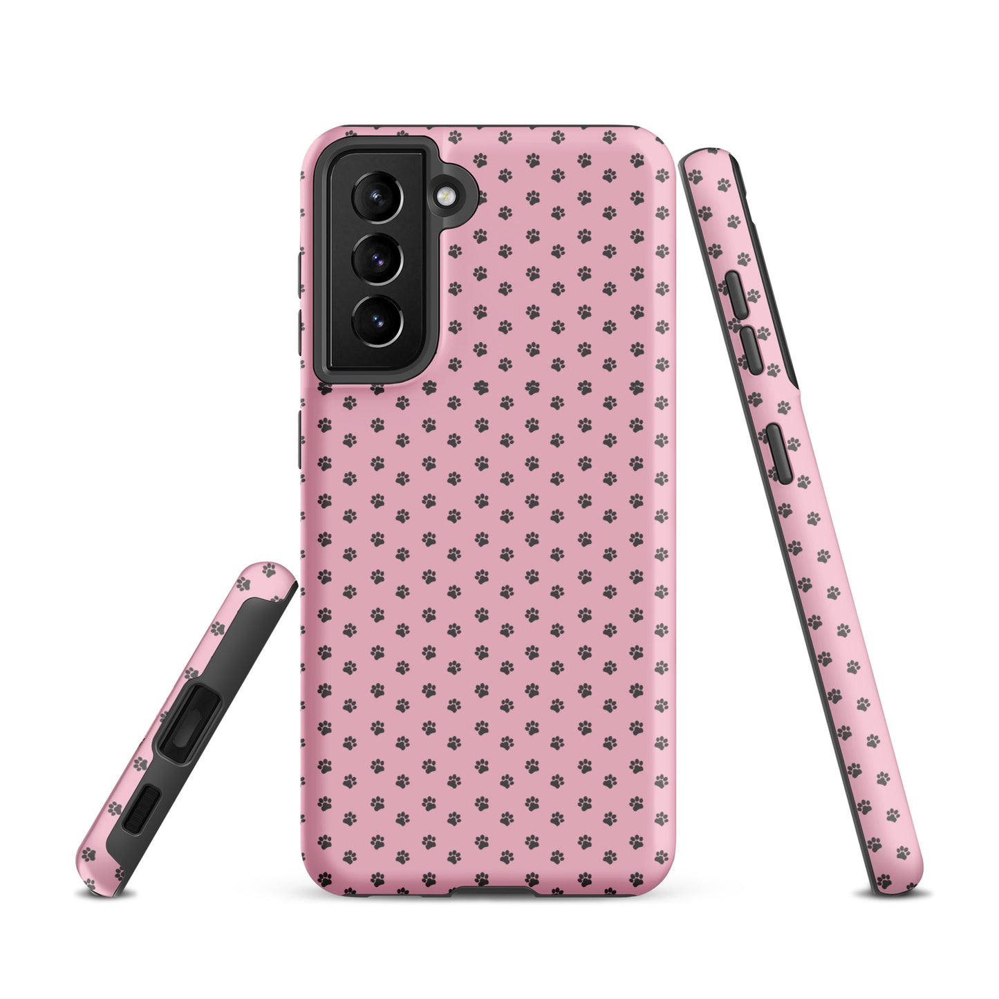 Phone Case Samsung Galaxy with pink paw-print design, playful protection for pet lovers seeking cute and durable everyday carry.