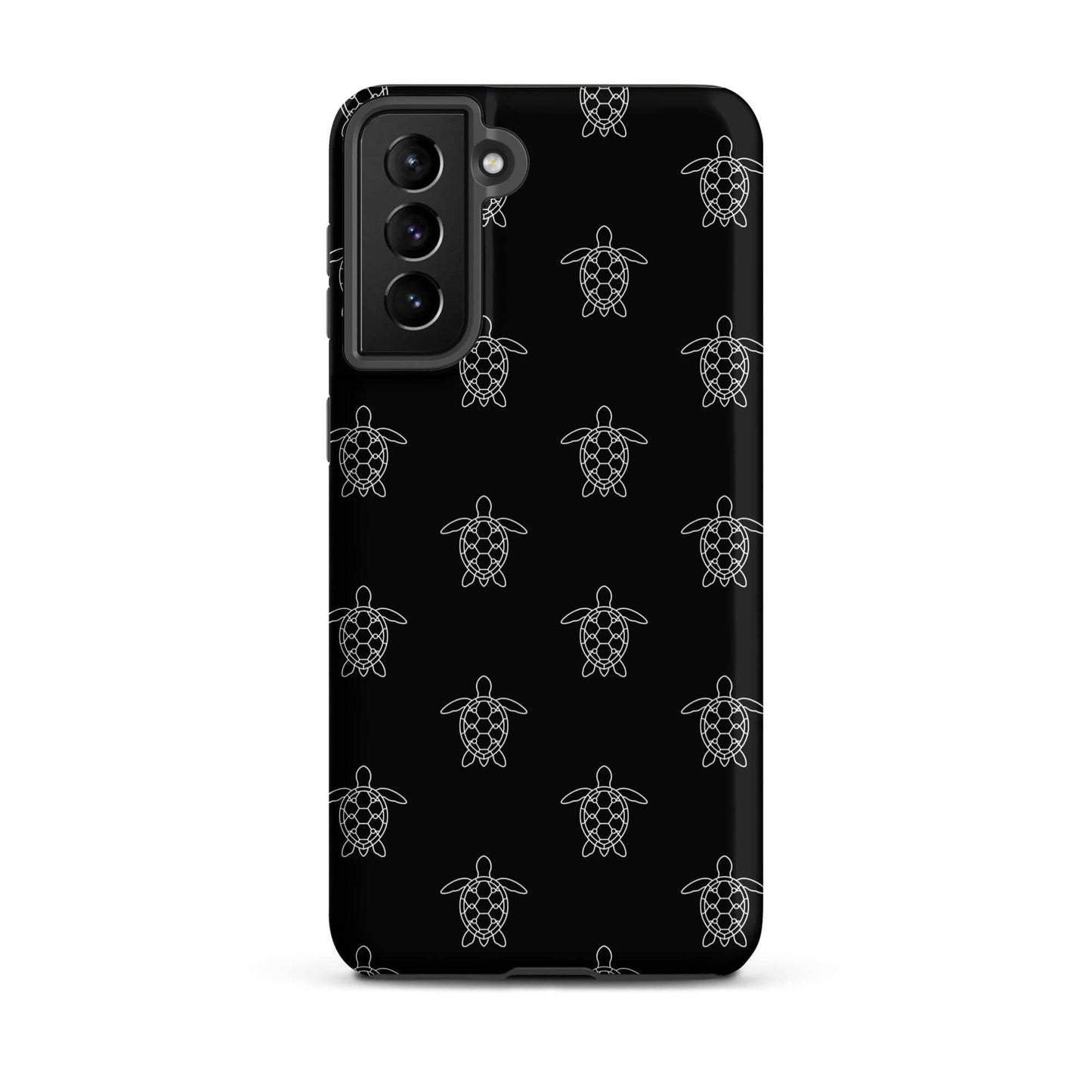 Phone Case for Samsung Galaxy featuring minimalist sea turtle pattern in black and white.