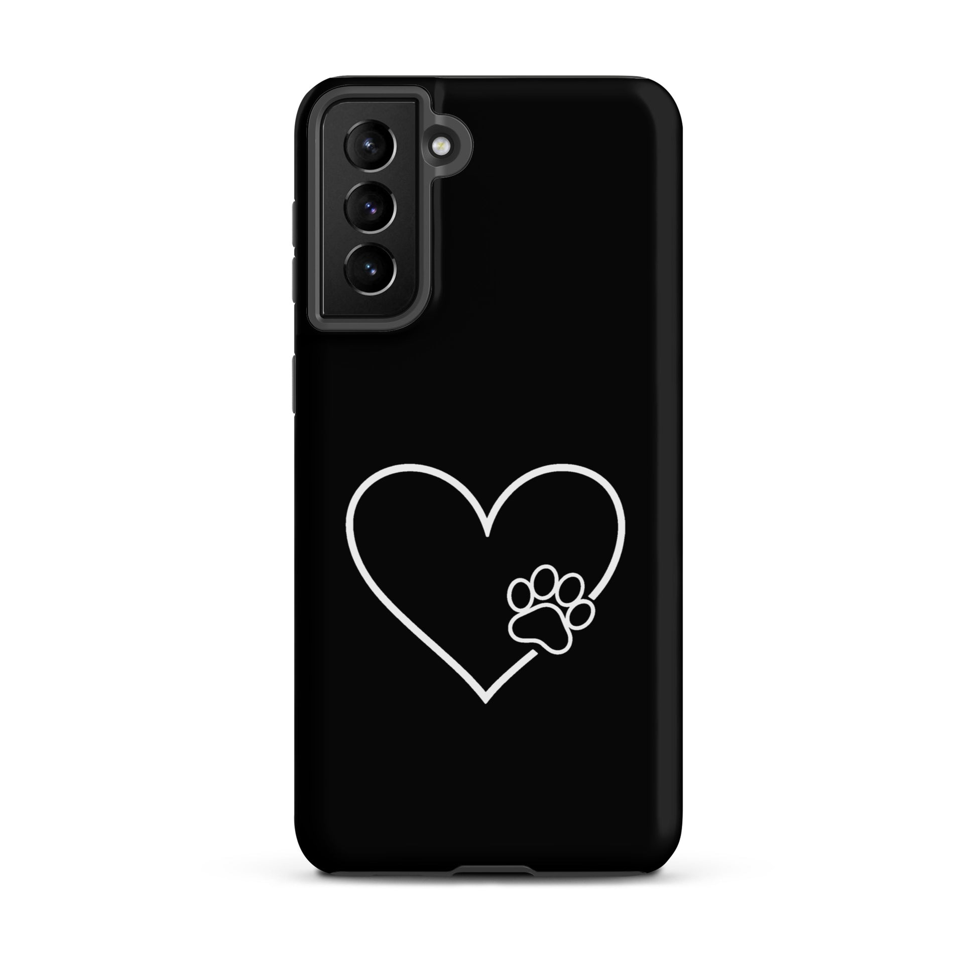Phone Case for Samsung Galaxy with heart and paw print design, perfect for pet lovers seeking stylish and protective phone accessories.