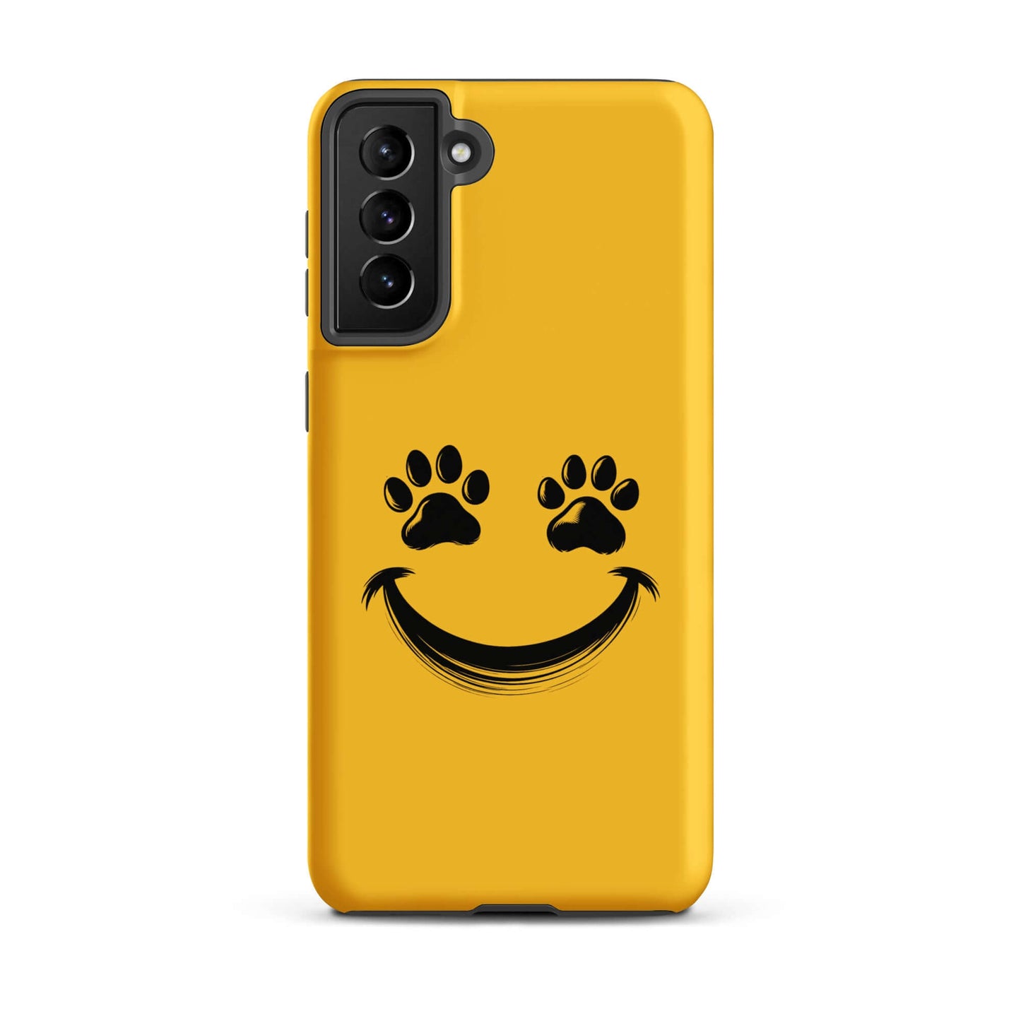 Phone Case for Samsung Galaxy with smiley paw print design, perfect for playful pet lovers and animal enthusiasts.