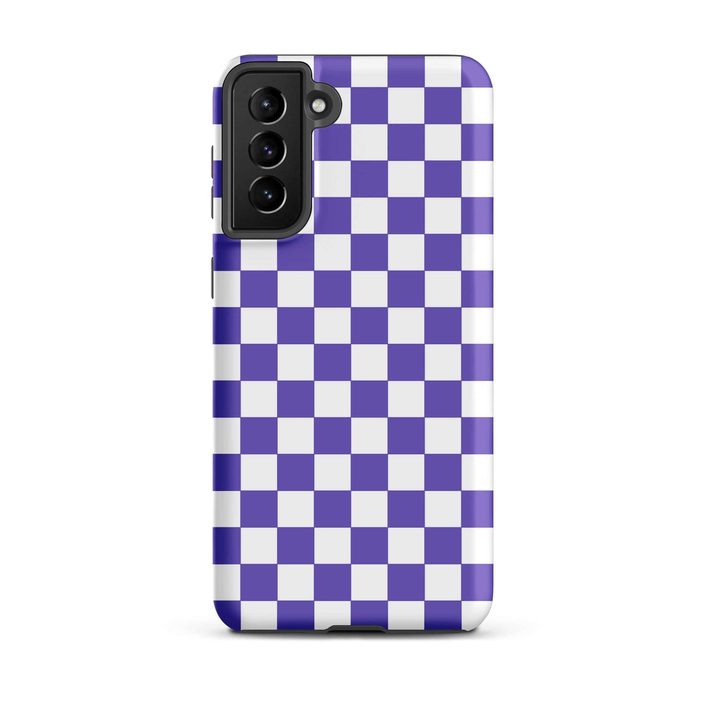 Phone Case with purple and white checkered pattern for Samsung Galaxy