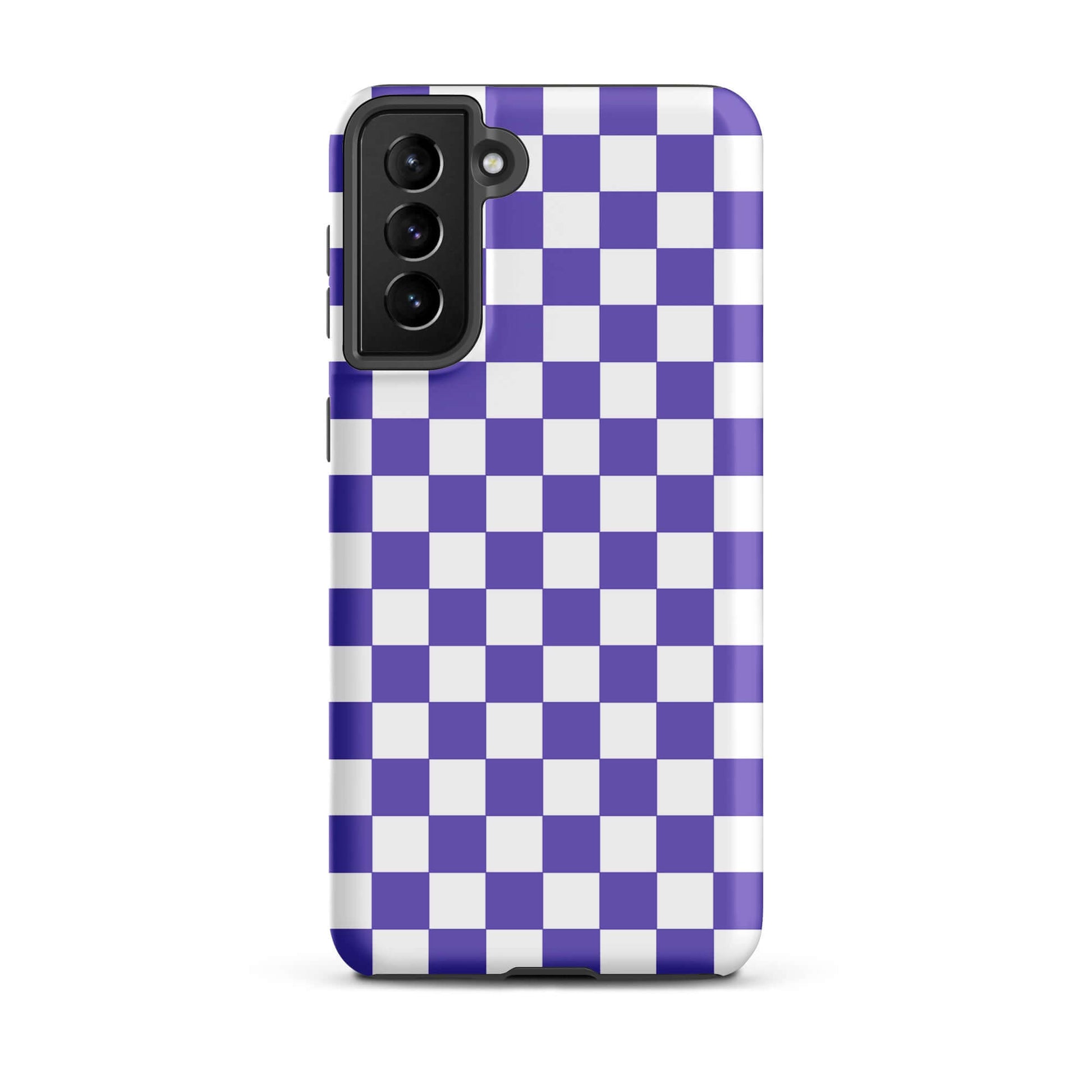 Phone Case with purple and white checkered pattern for Samsung Galaxy