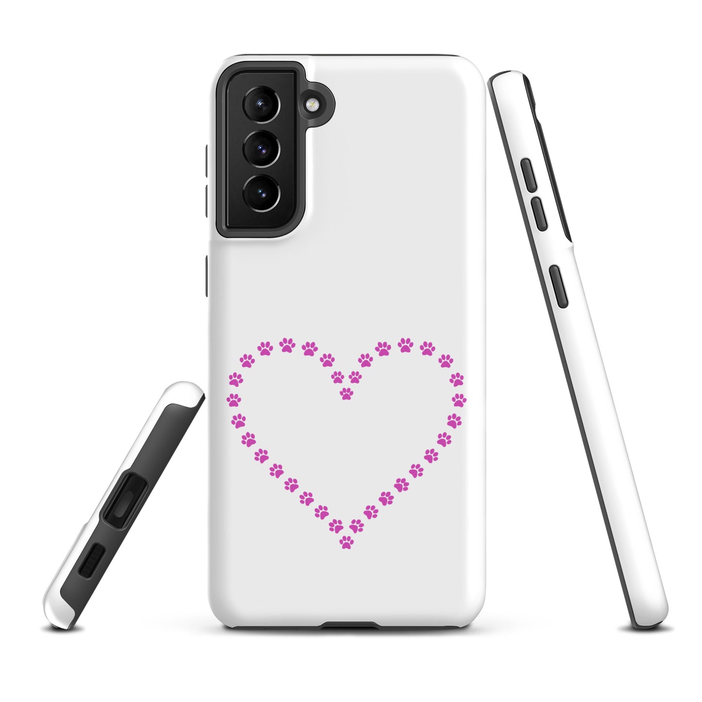 Phone Case for Samsung Galaxy with heart paw print design for pet lovers, featuring durable protection and minimalist charm.