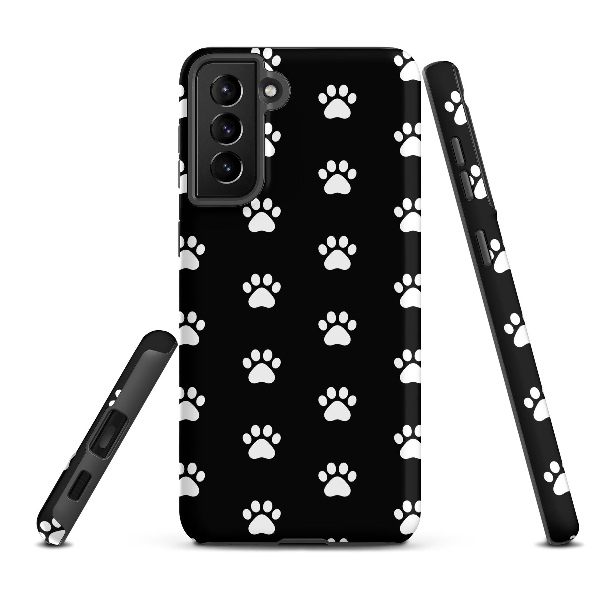 Stylish Phone Case for Samsung Galaxy with paw print design, perfect for pet lovers who enjoy a minimalist look featuring cats and dogs.