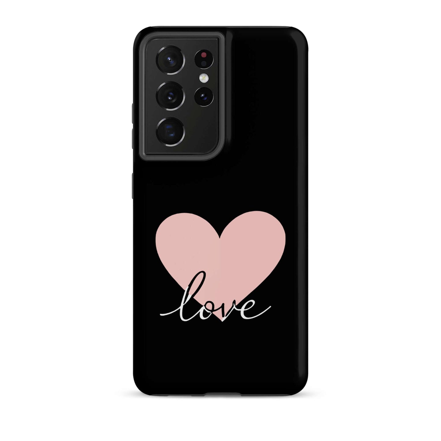 Phone Case Samsung Galaxy with heart and love script design, offering stylish protection.