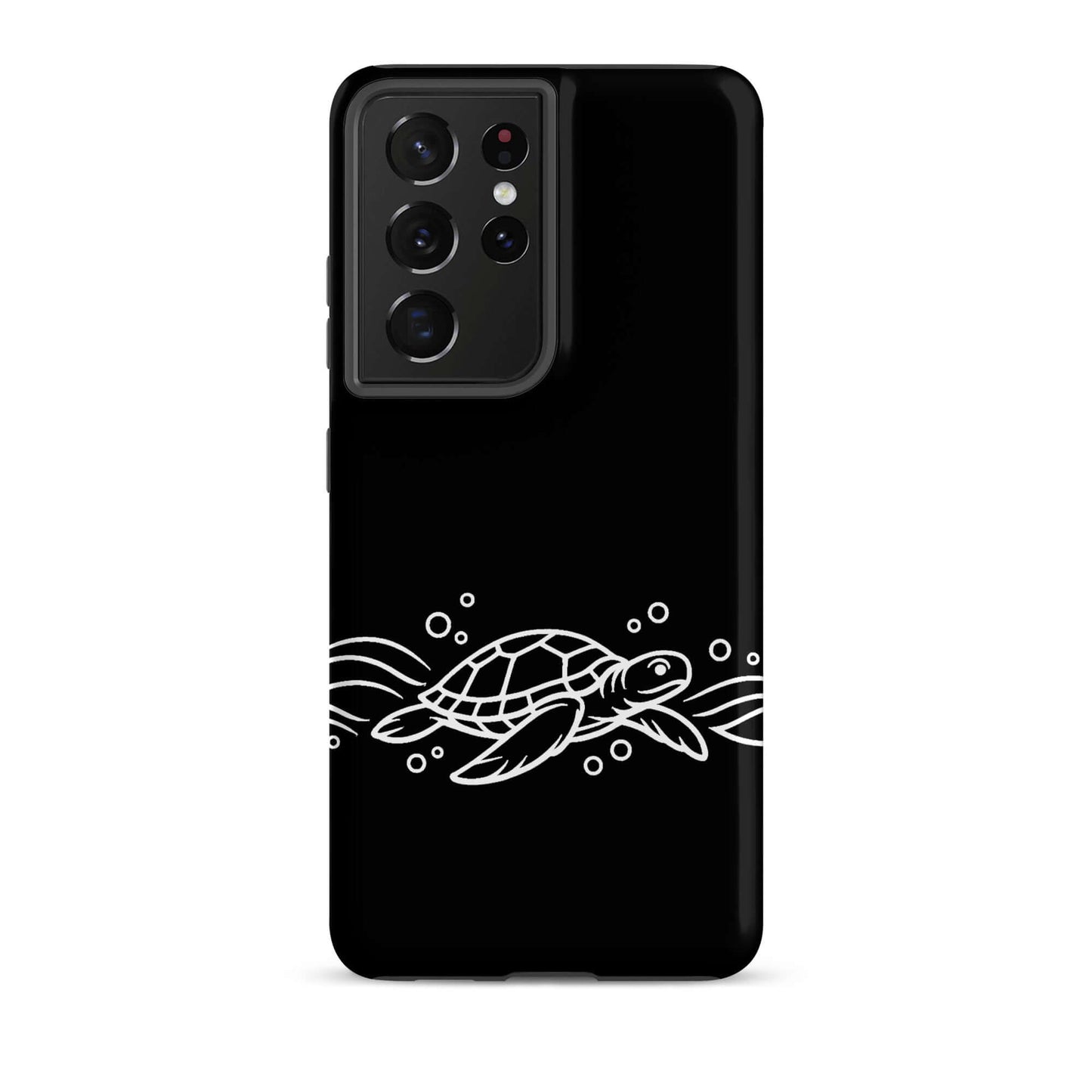 Phone Case for Samsung Galaxy featuring a minimalist sea turtle and waves design.