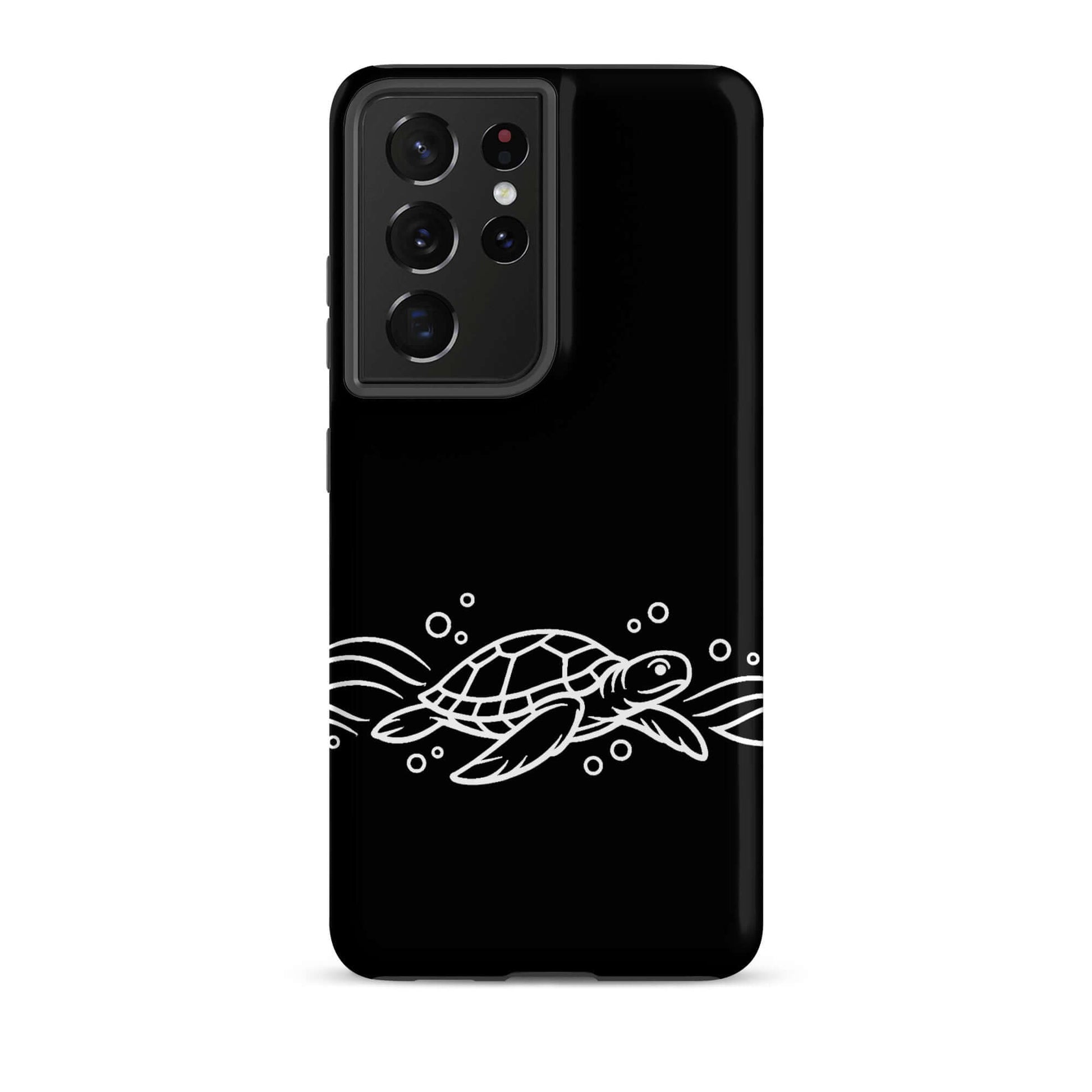 Phone Case for Samsung Galaxy featuring a minimalist sea turtle and waves design.