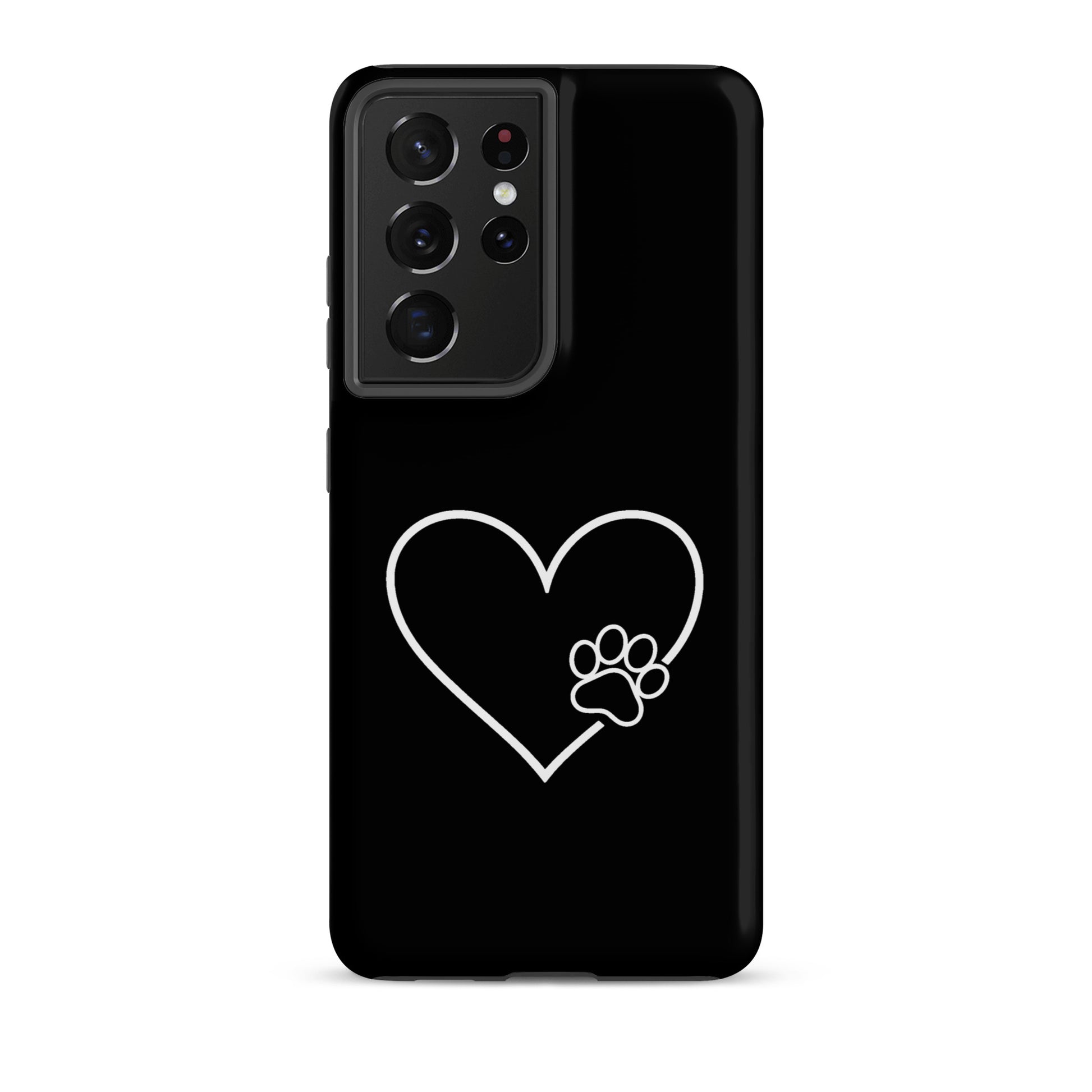 Phone Case for Samsung Galaxy with heart and paw print design, symbolizing love and connection for pet lovers.