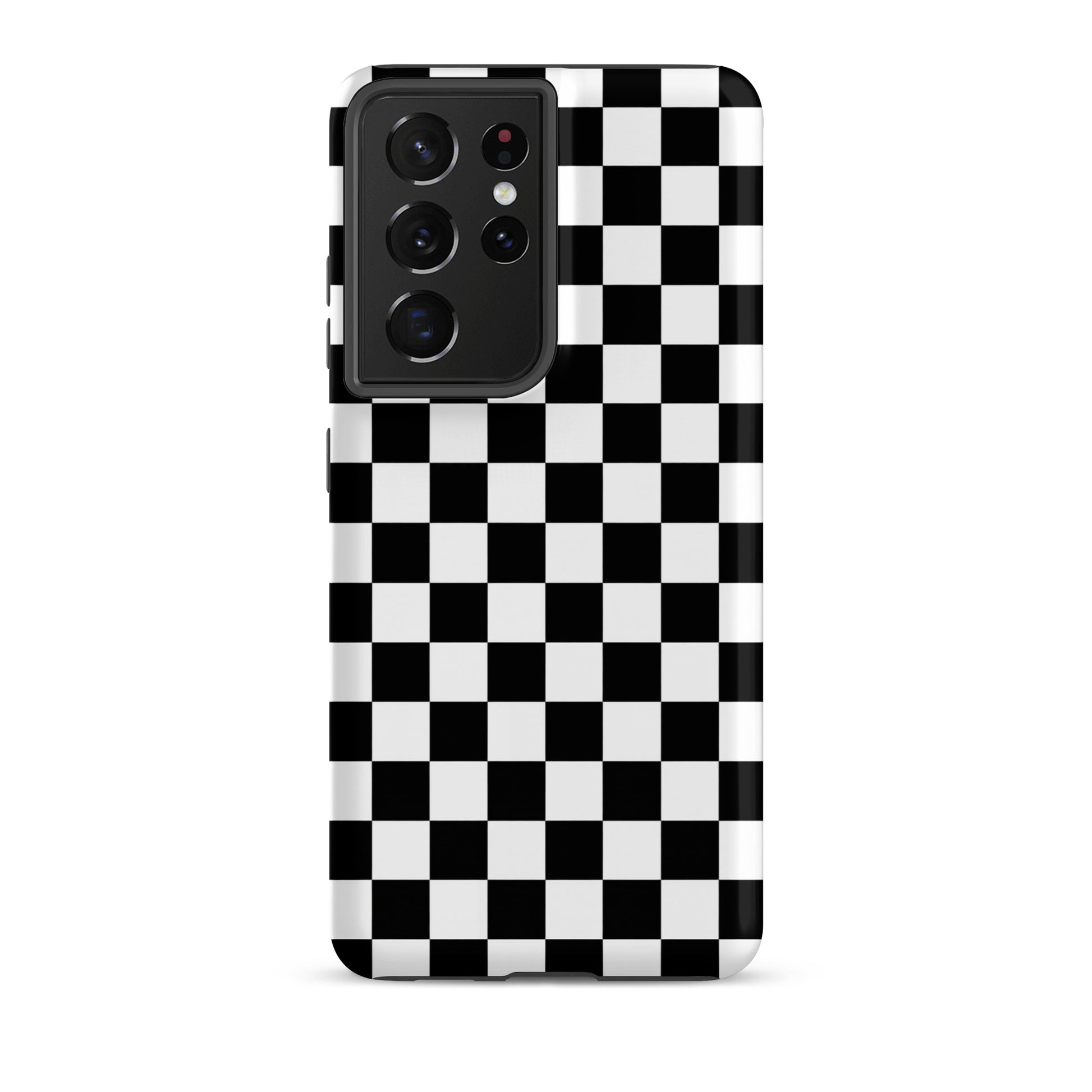 Phone Case for Samsung Galaxy with bold black and white checkered design, offering a fun and fearless style for your device.