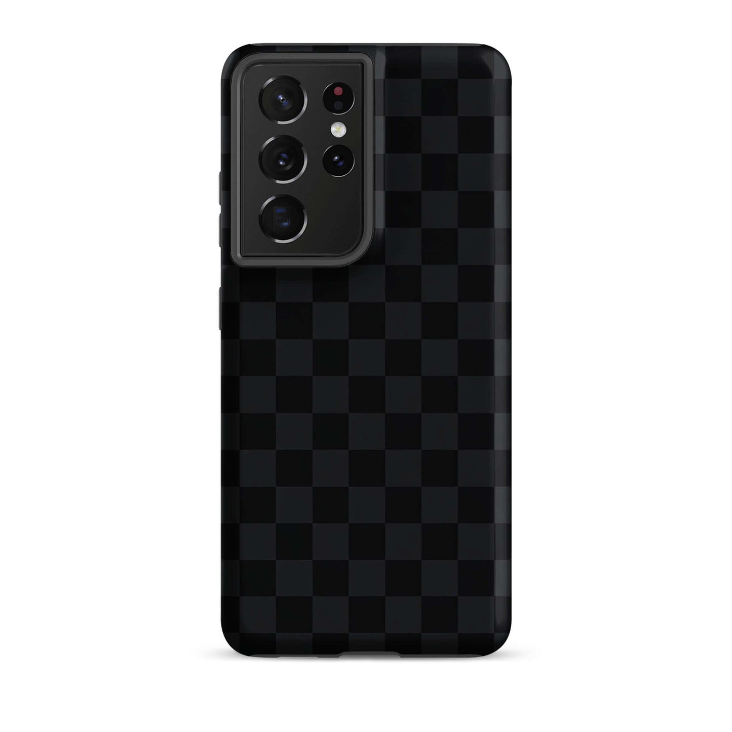 Phone Case for Samsung Galaxy with black & charcoal checkered design