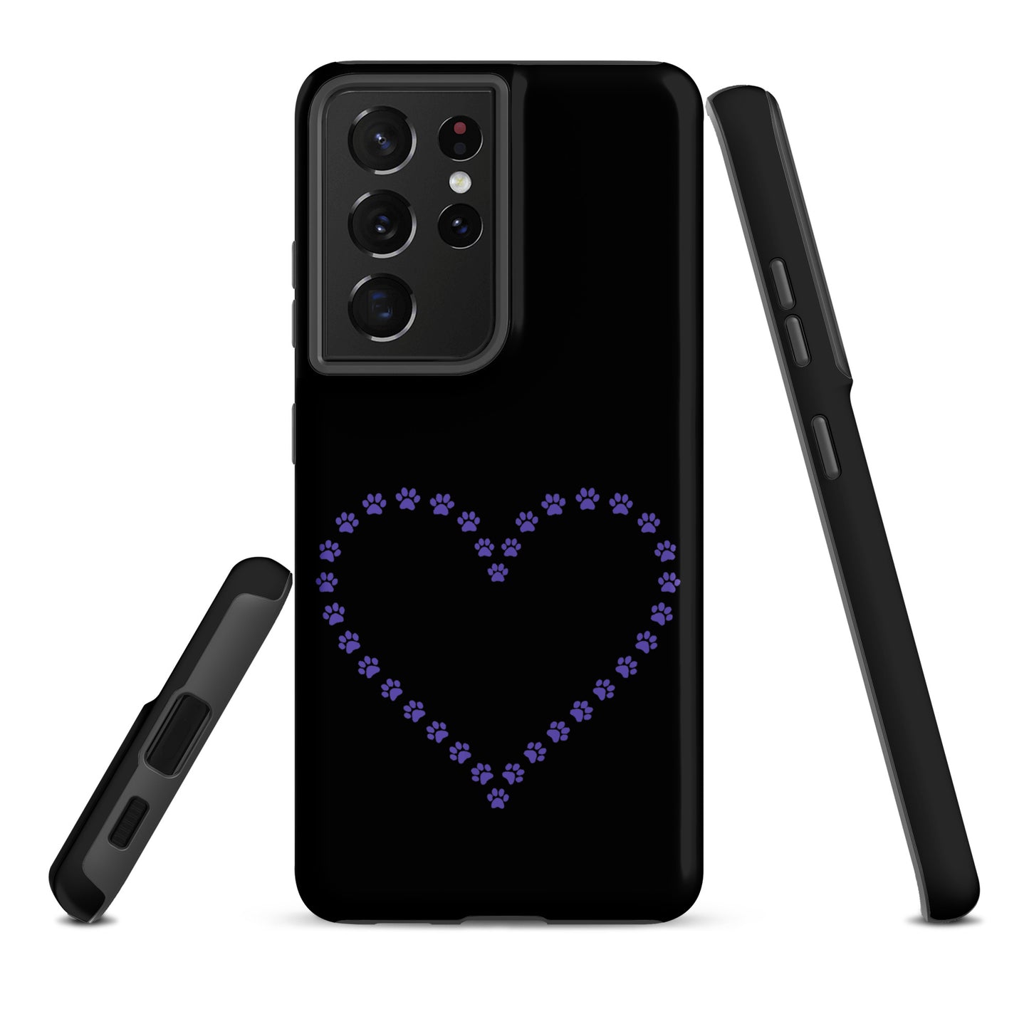 Phone Case for Samsung Galaxy with paw print heart design, perfect for pet lovers and durable protection.