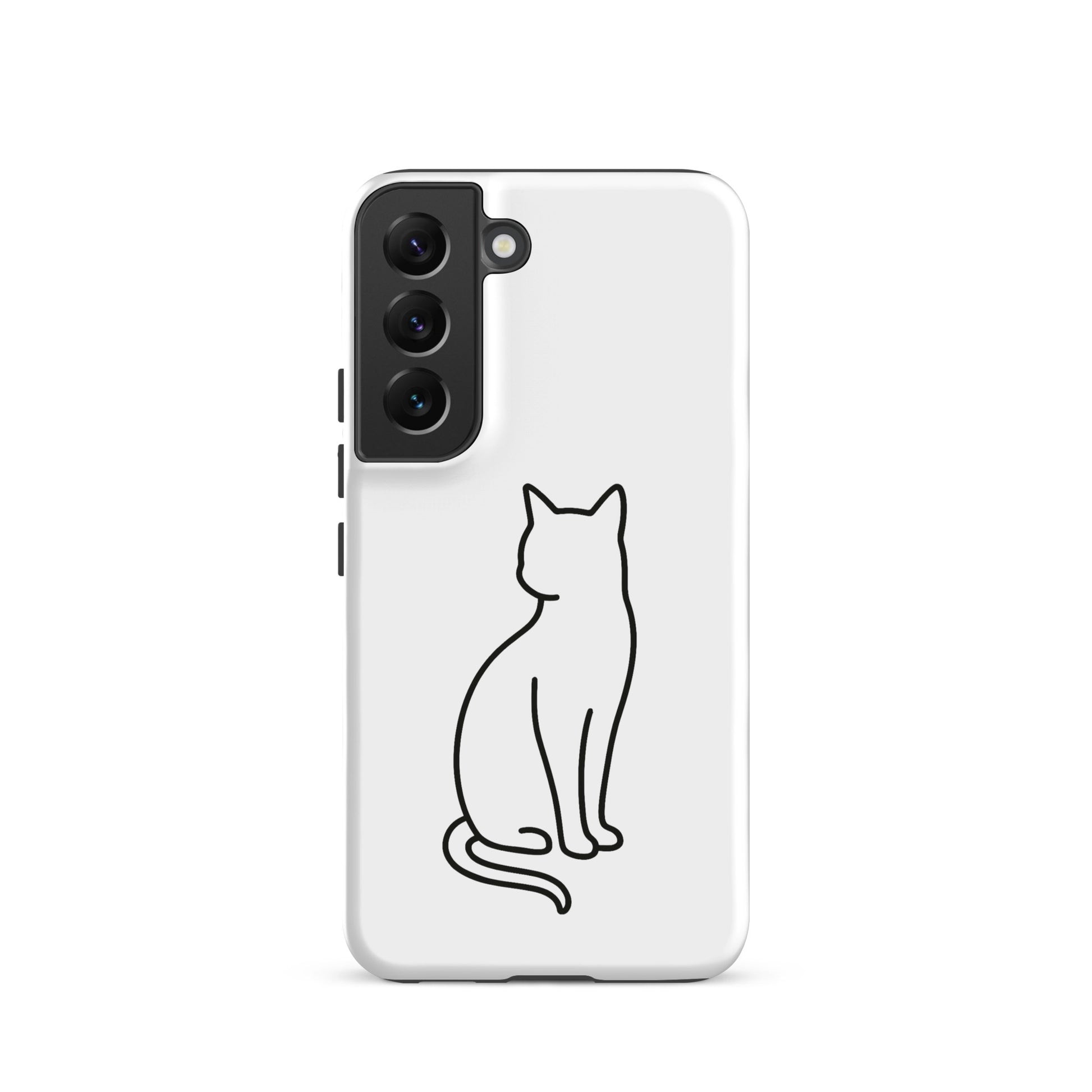 Phone Case for Samsung Galaxy featuring minimalist cat design, perfect for modern pet lovers.
