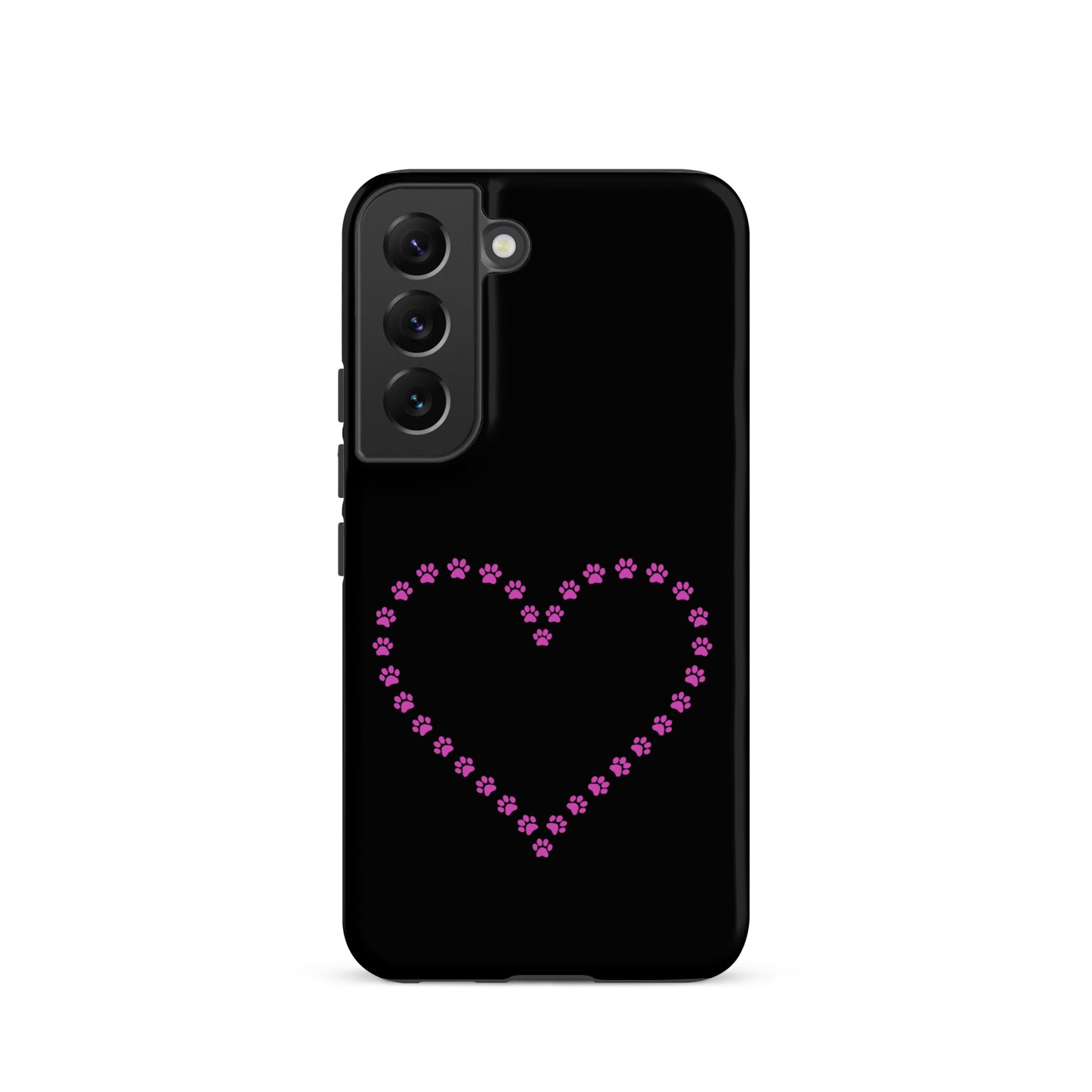 Phone Case for Samsung Galaxy featuring a paw print heart design, perfect for pet lovers and proud pet parents.