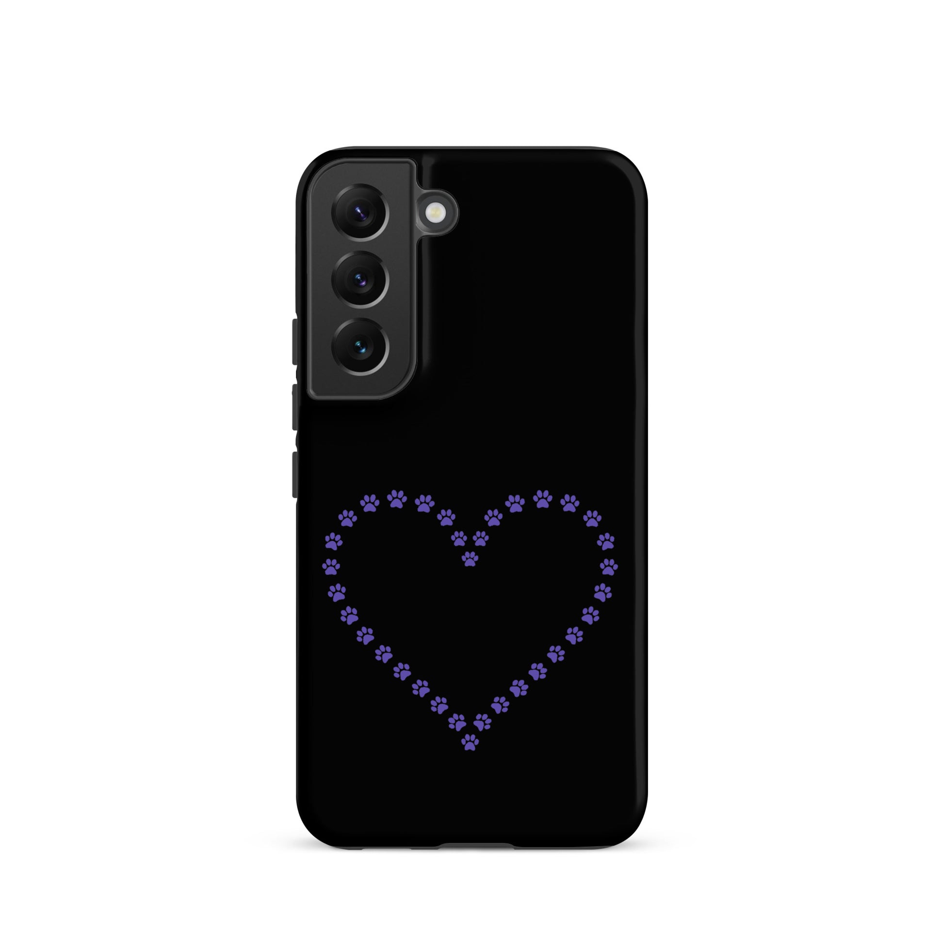 Phone Case for Samsung Galaxy with paw print heart design for pet lovers.